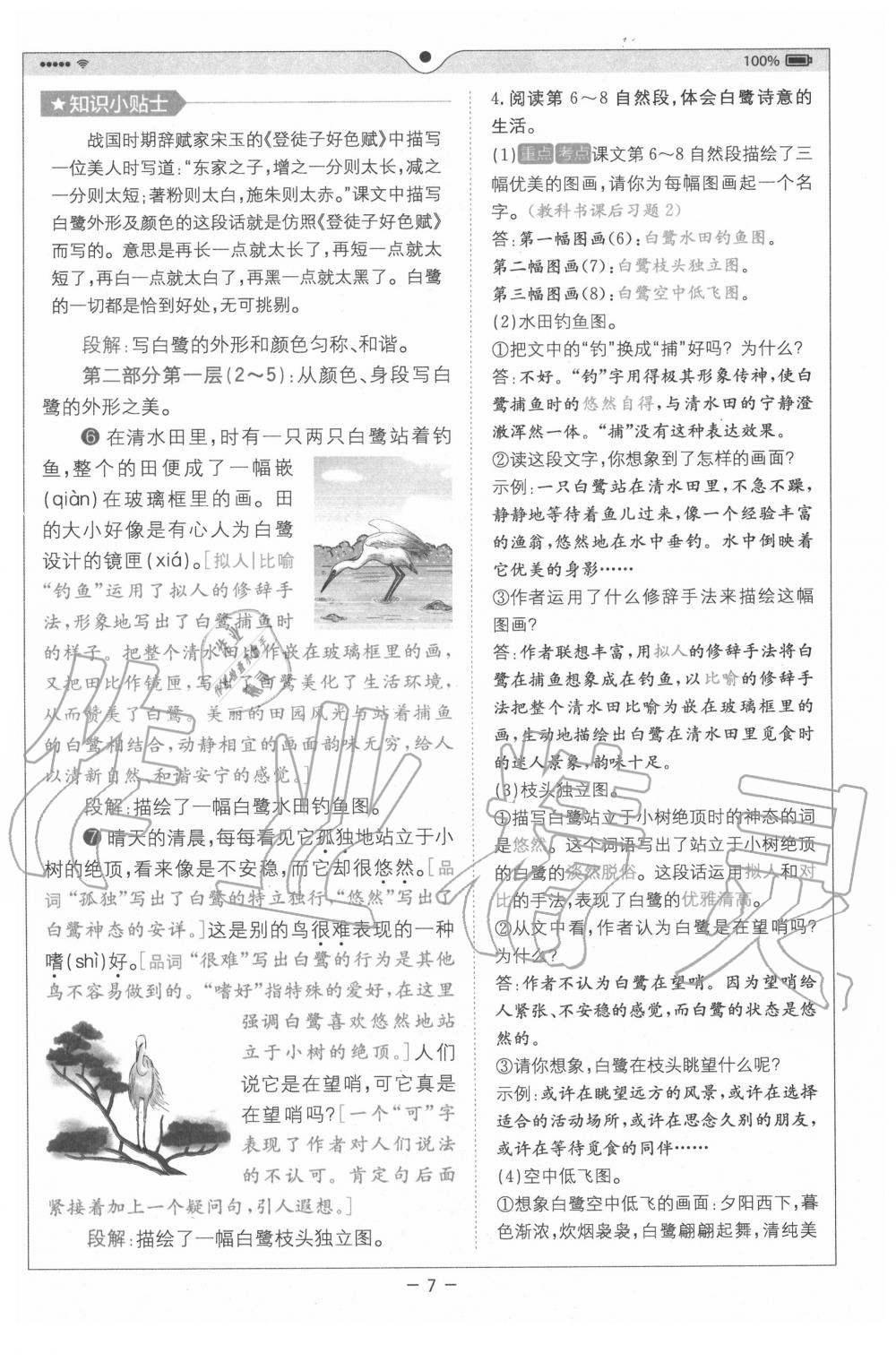 2020年教材課本五年級語文上冊人教版 參考答案第7頁