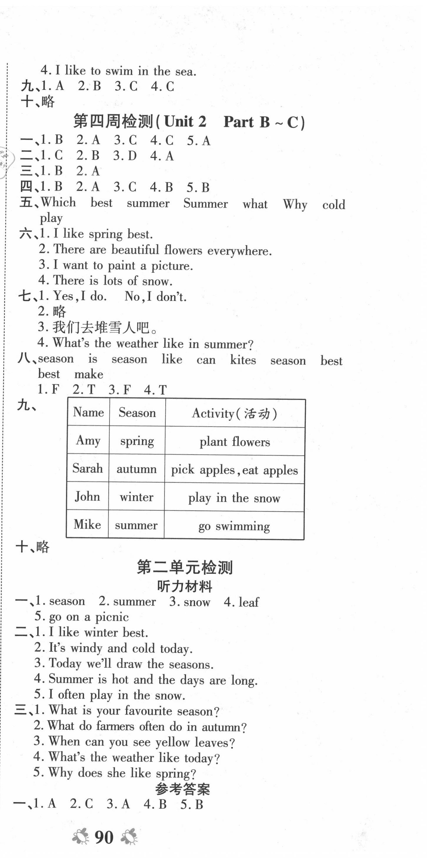 2020年全能練考卷五年級英語下冊人教PEP版中州古籍出版社 第3頁