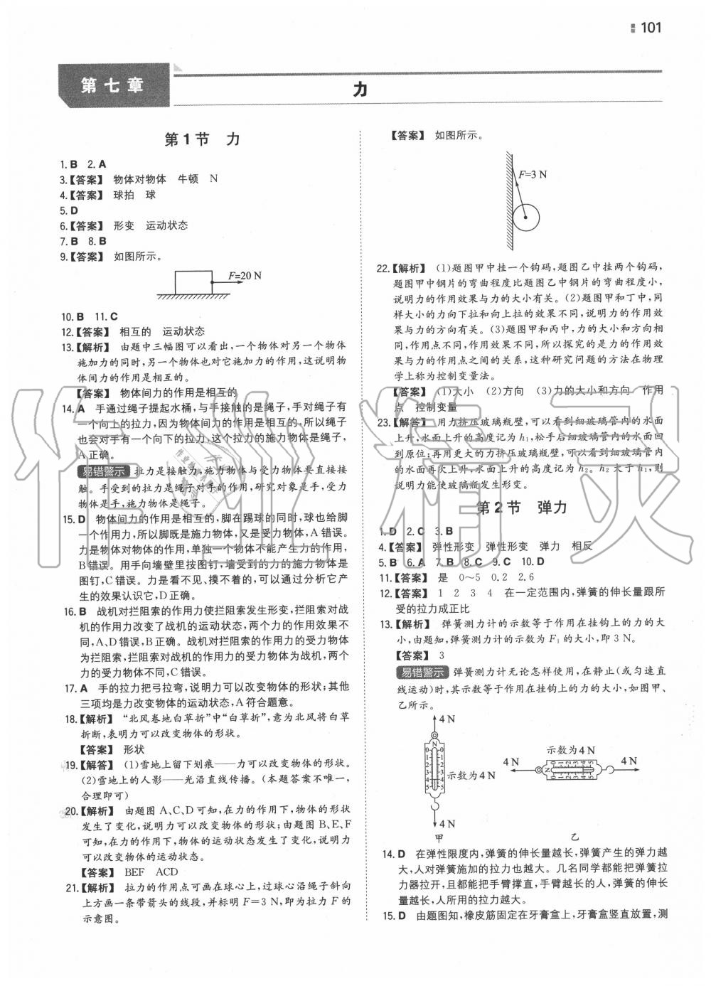 2020年一本八年级物理下册人教版 第1页