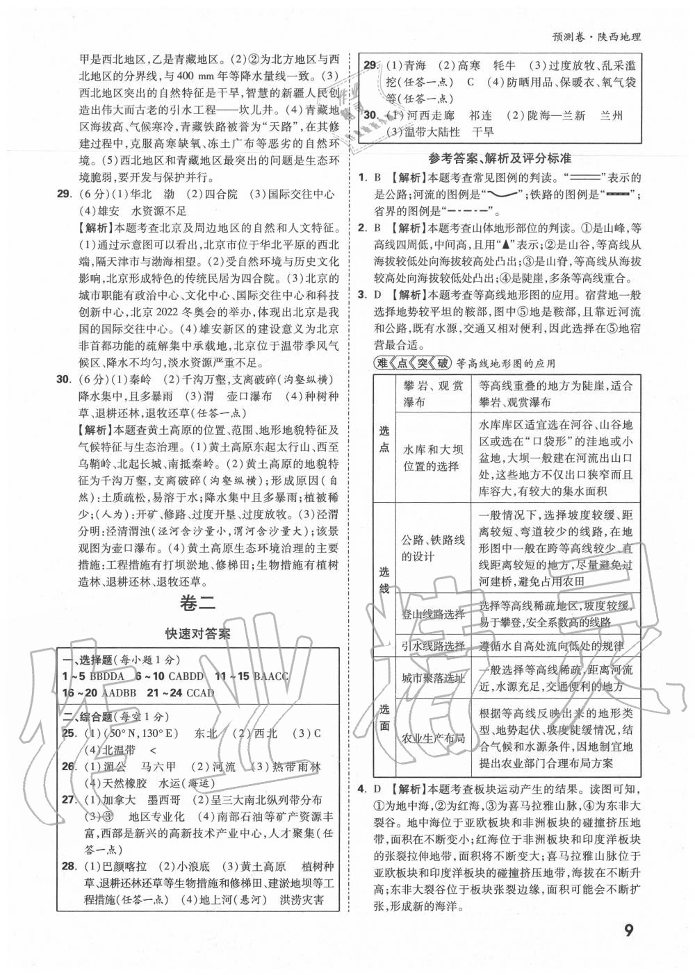 2020年萬唯中考預(yù)測卷地理陜西專版 第3頁