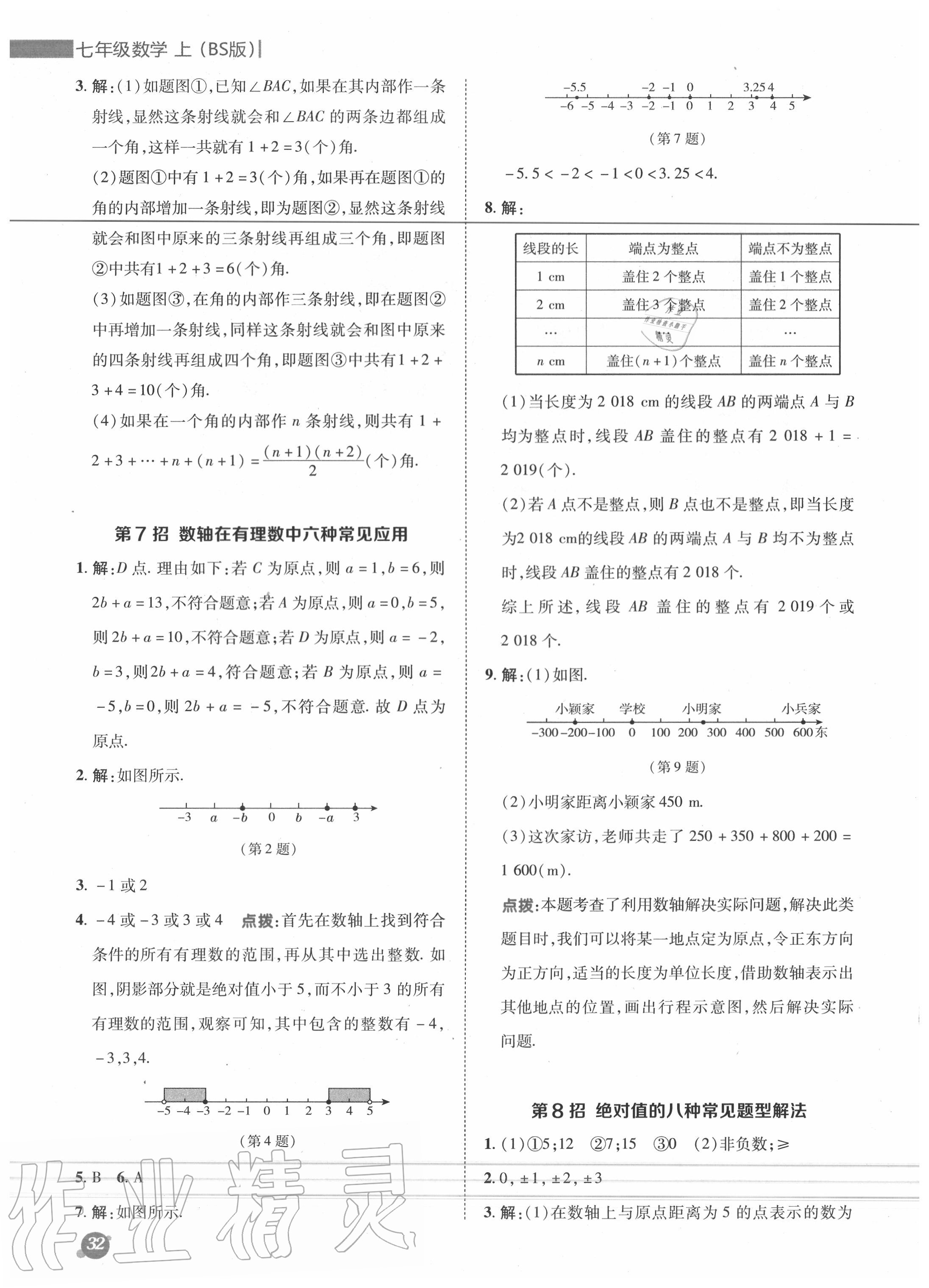 2020年綜合應用創(chuàng)新題典中點七年級數(shù)學上冊北師大版 參考答案第5頁