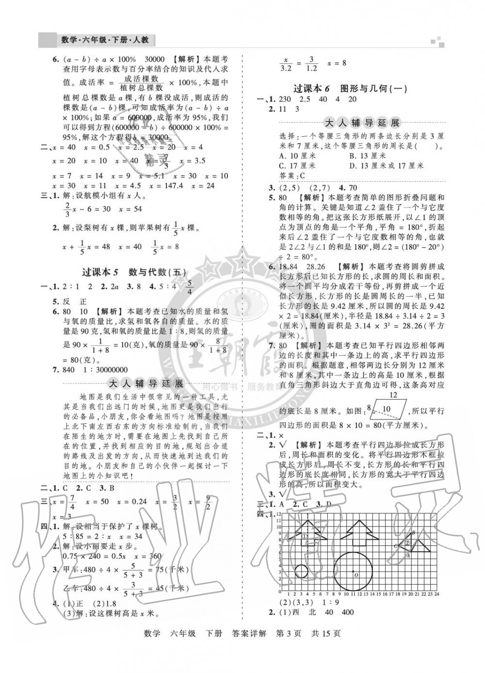 2020年王朝霞期末真題精編六年級(jí)數(shù)學(xué)下冊(cè)人教版南陽(yáng)專(zhuān)版 參考答案第3頁(yè)