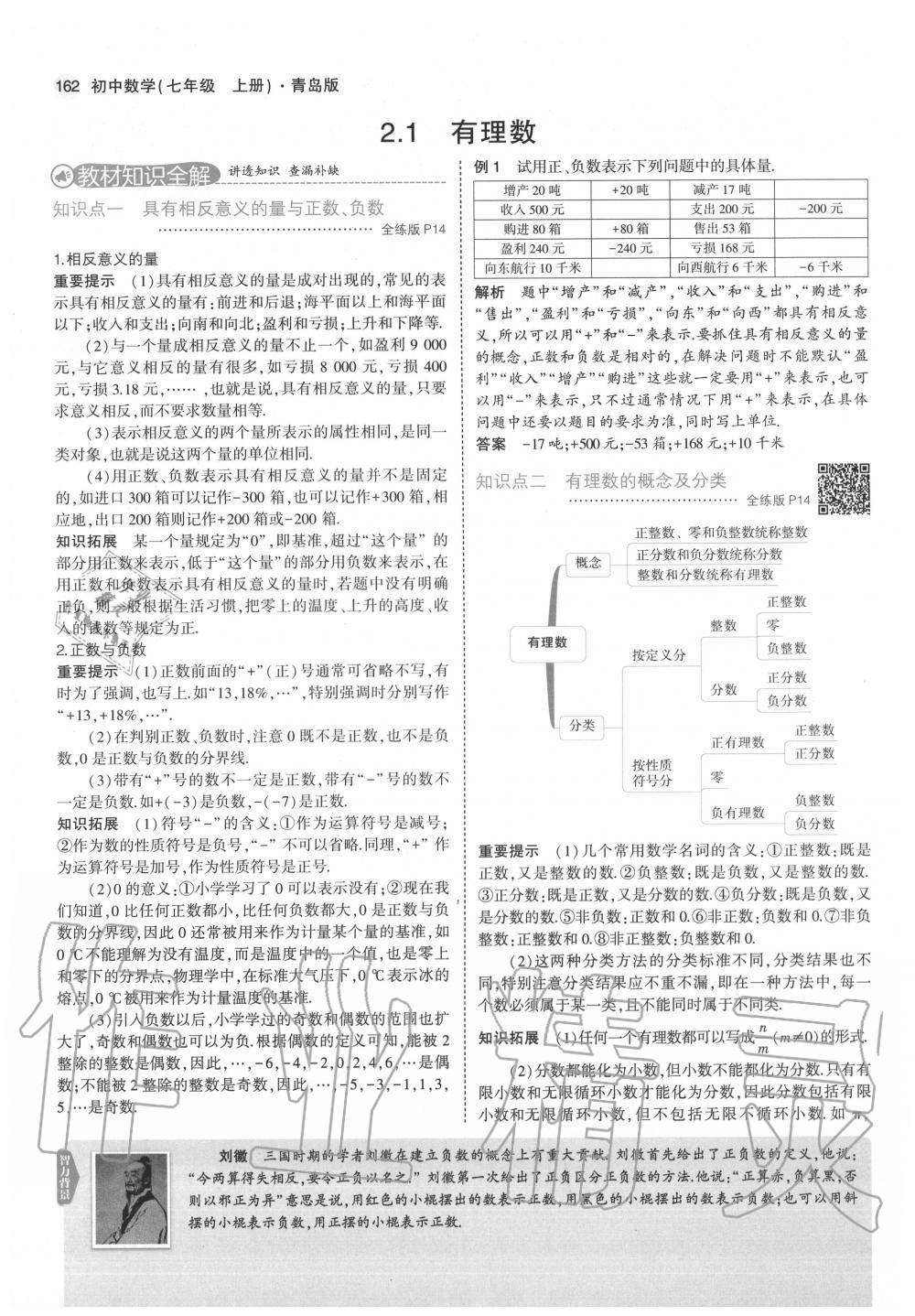 2020年教材课本七年级数学上册青岛版 第14页