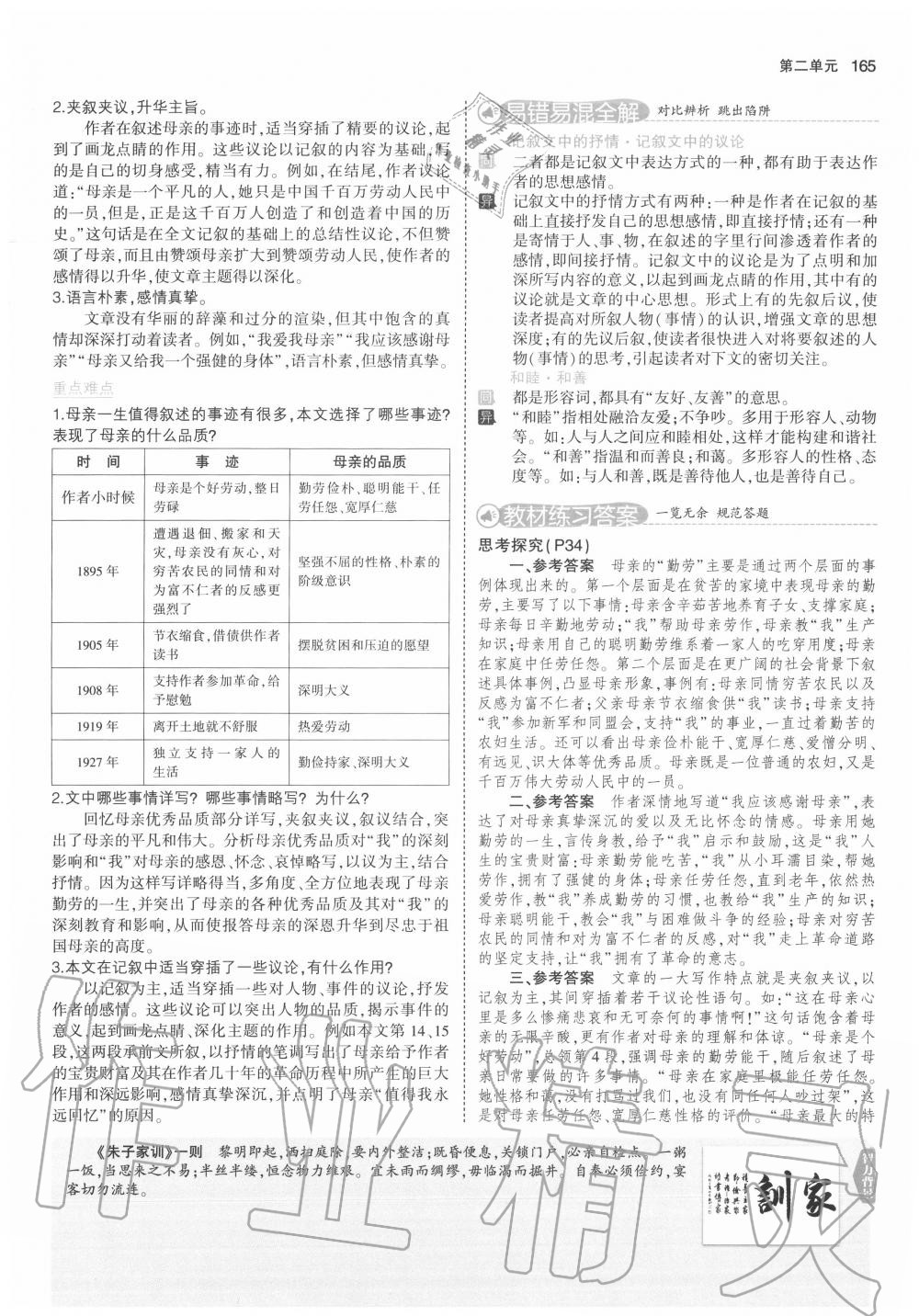 2020年教材課本八年級(jí)語(yǔ)文上冊(cè)人教版五四制 參考答案第17頁(yè)