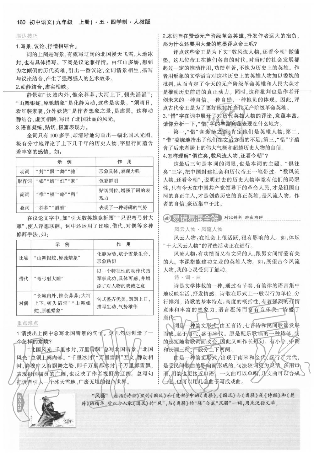 2020年教材課本九年級語文上冊人教版五四制 參考答案第2頁