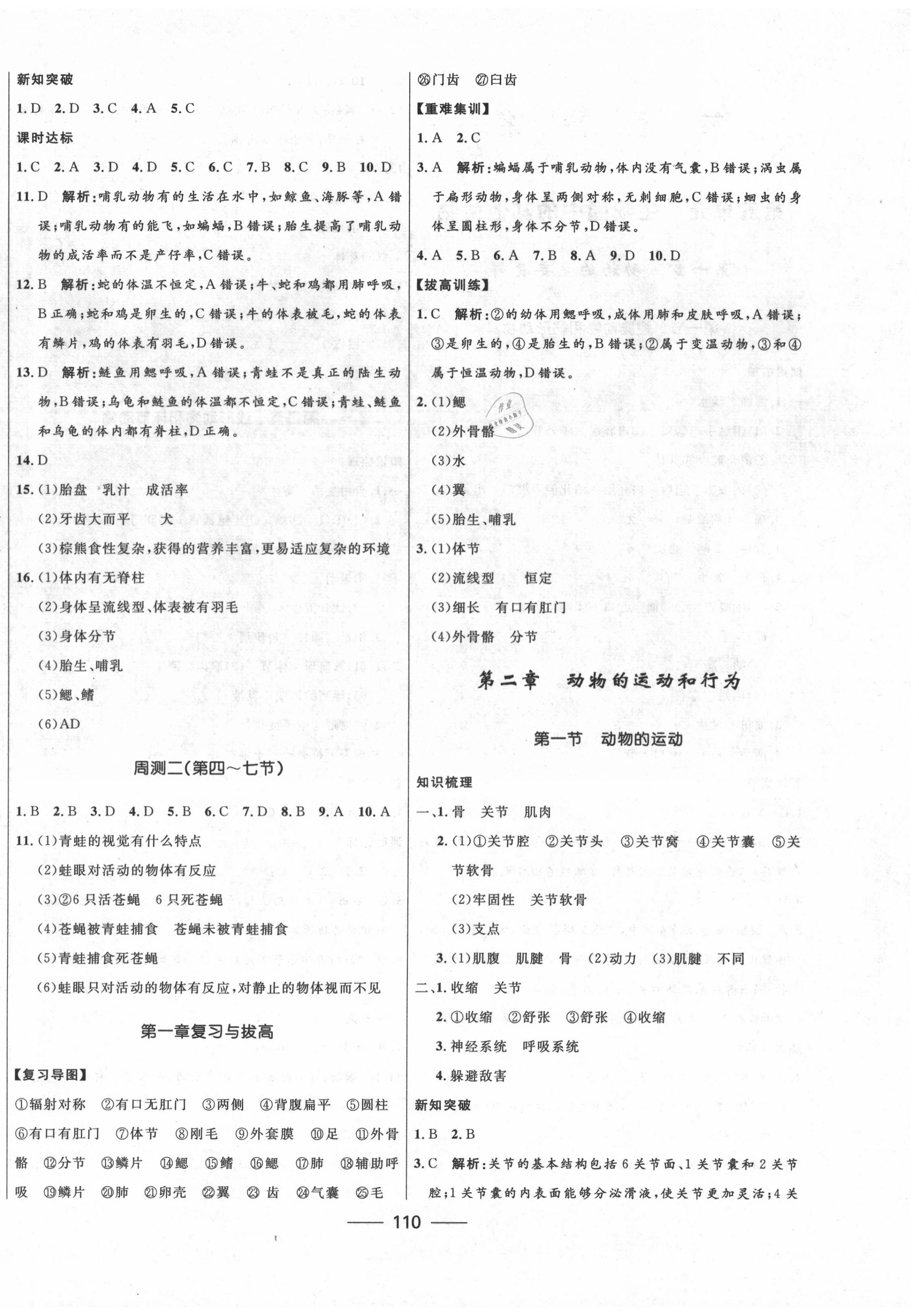 2020年奪冠百分百新導(dǎo)學(xué)課時(shí)練八年級(jí)生物上冊(cè)人教版 第4頁(yè)