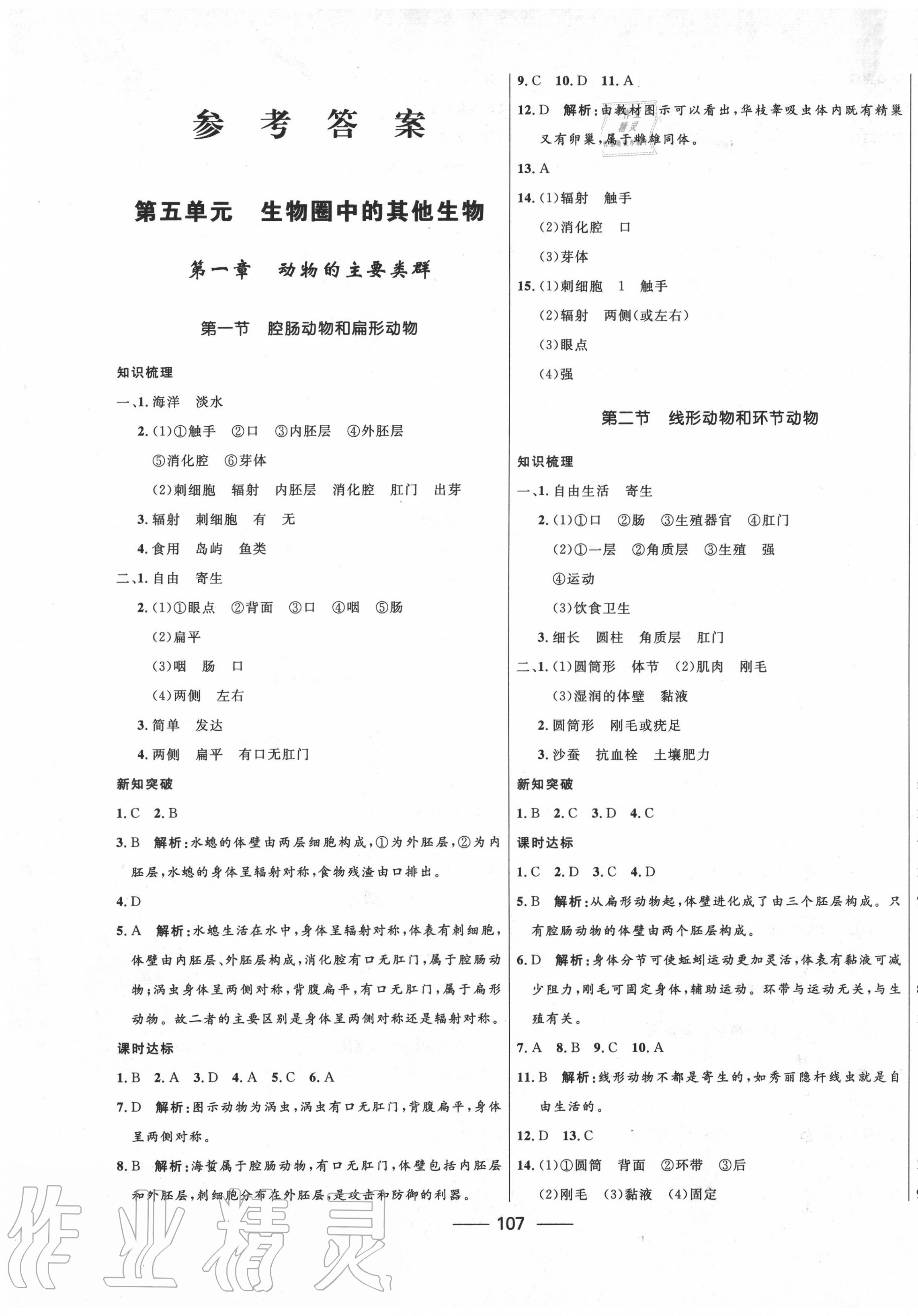 2020年奪冠百分百新導(dǎo)學(xué)課時(shí)練八年級(jí)生物上冊(cè)人教版 第1頁(yè)