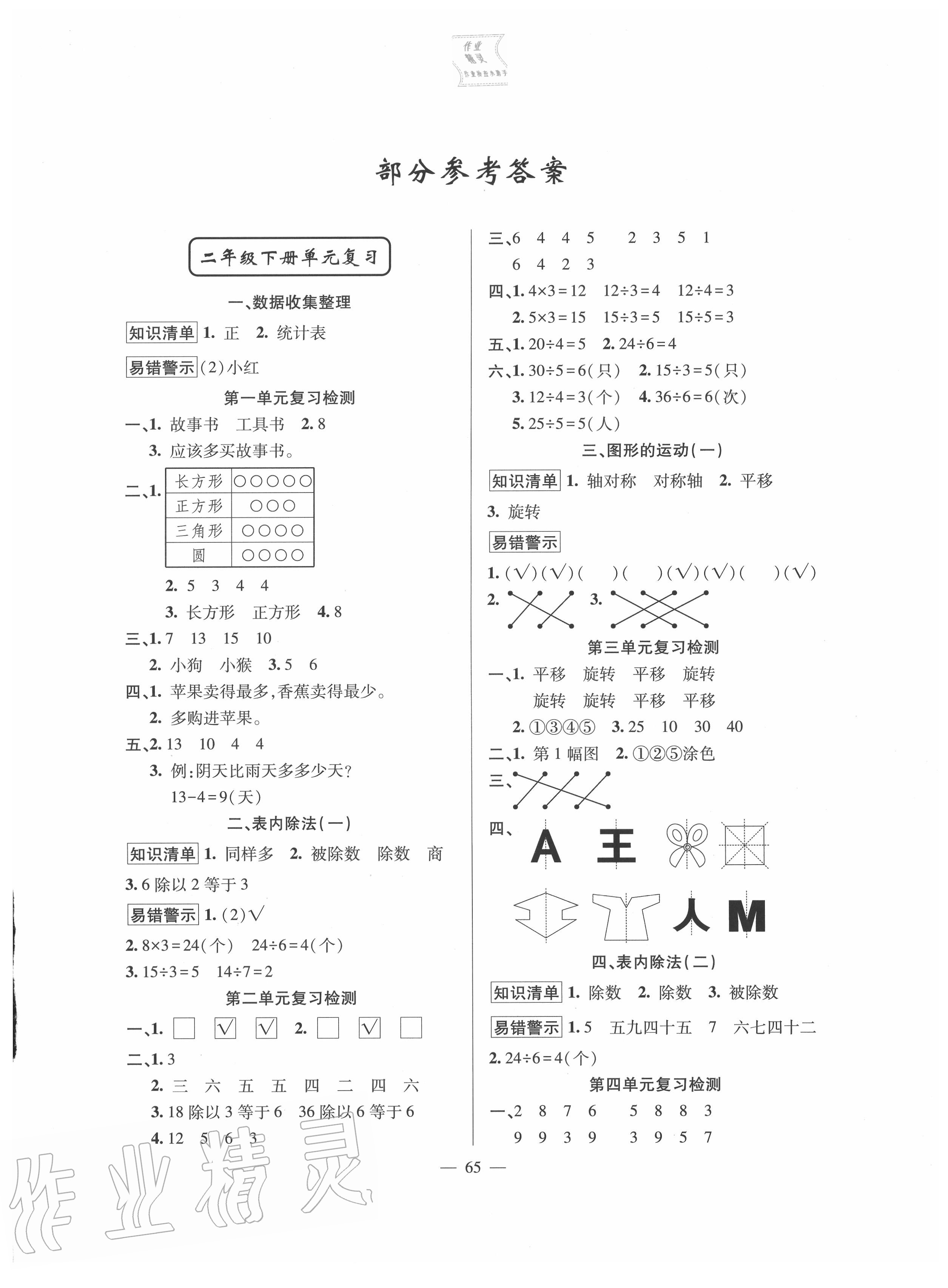 2020年暑假作業(yè)二年級數(shù)學(xué)新疆青少年出版社 第1頁