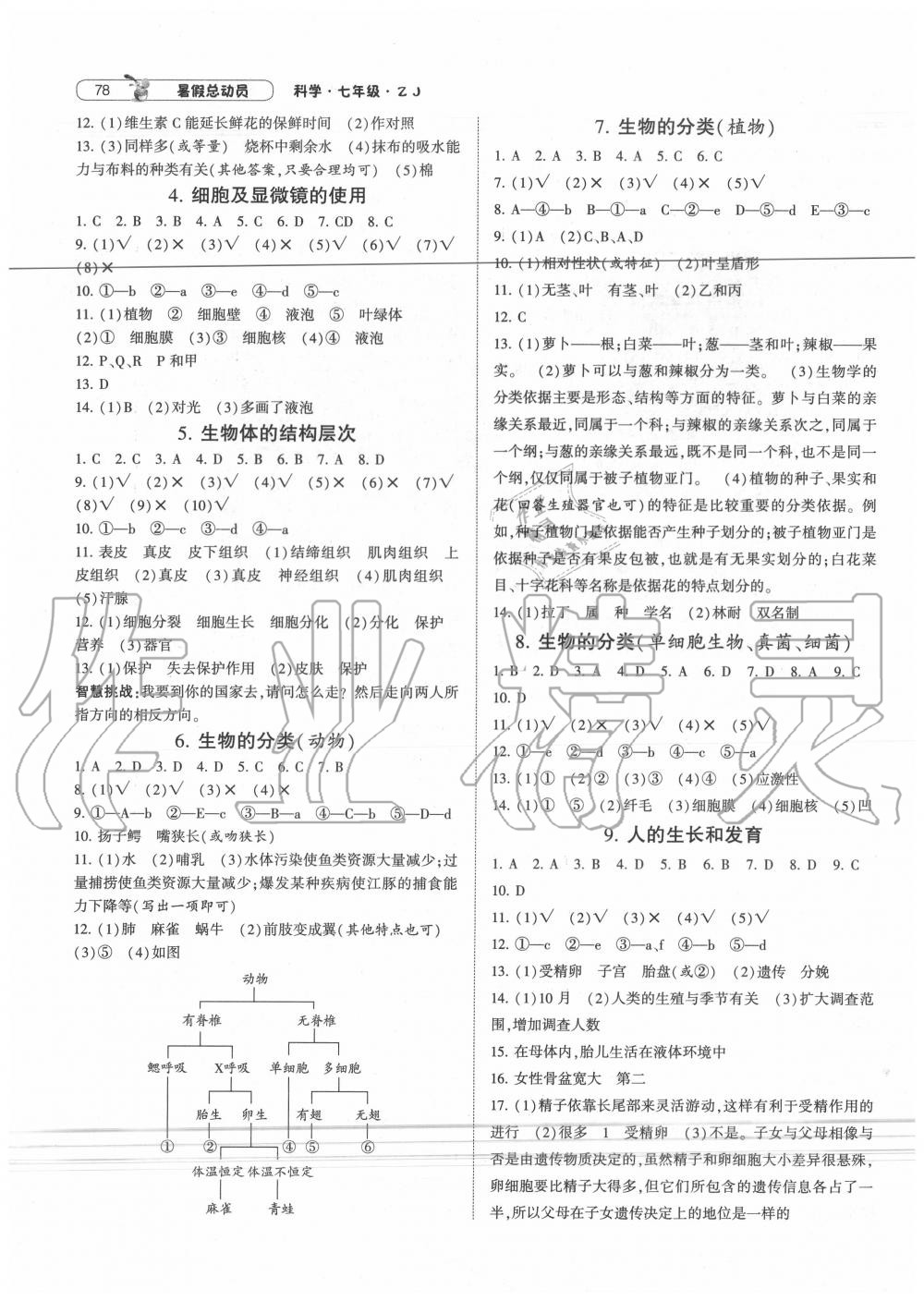 2020年暑假總動員七年級科學(xué)浙教版寧夏人民教育出版社 第2頁