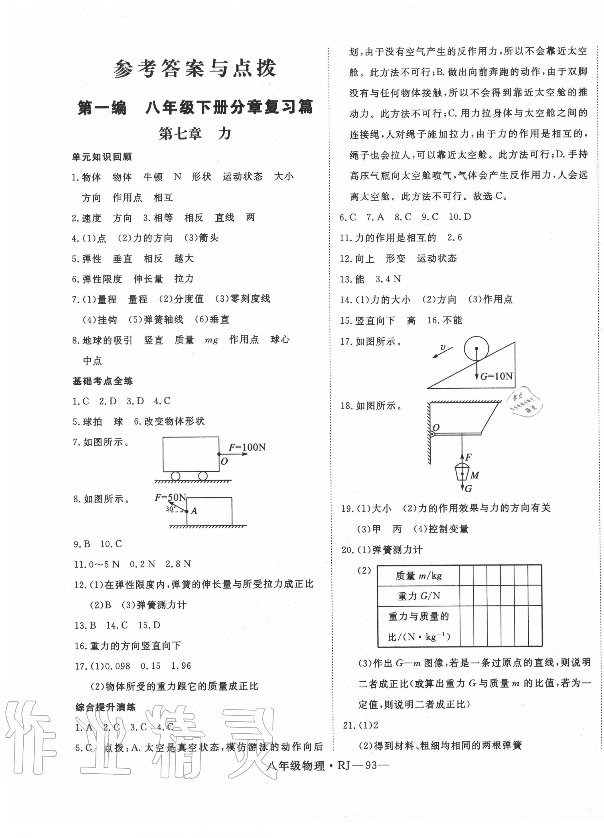 2020年时习之暑假八年级物理人教版延边大学出版社 第1页