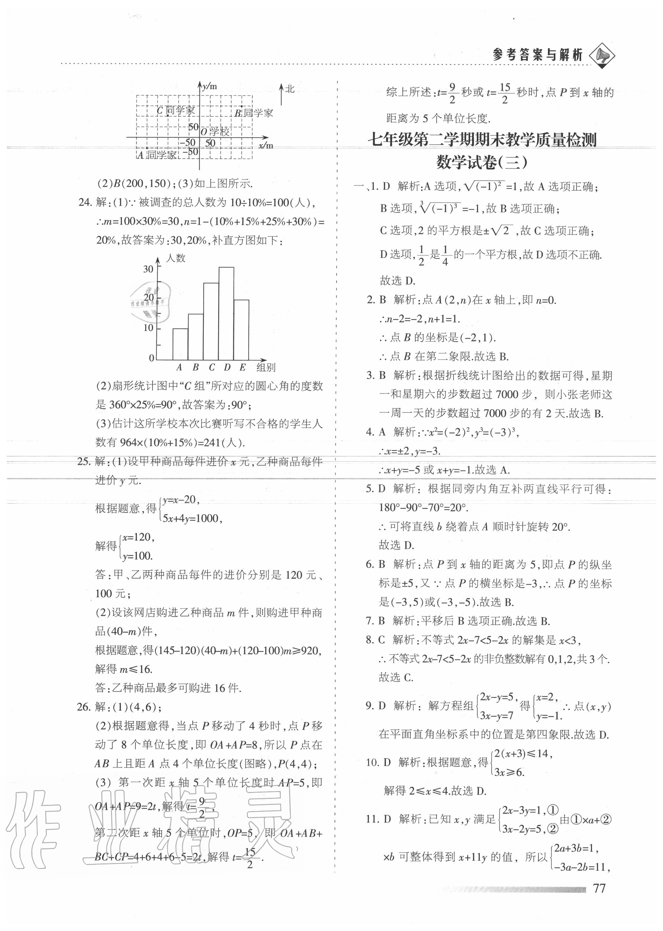 2020年領航期末卷七年級數學下冊人教版 第5頁