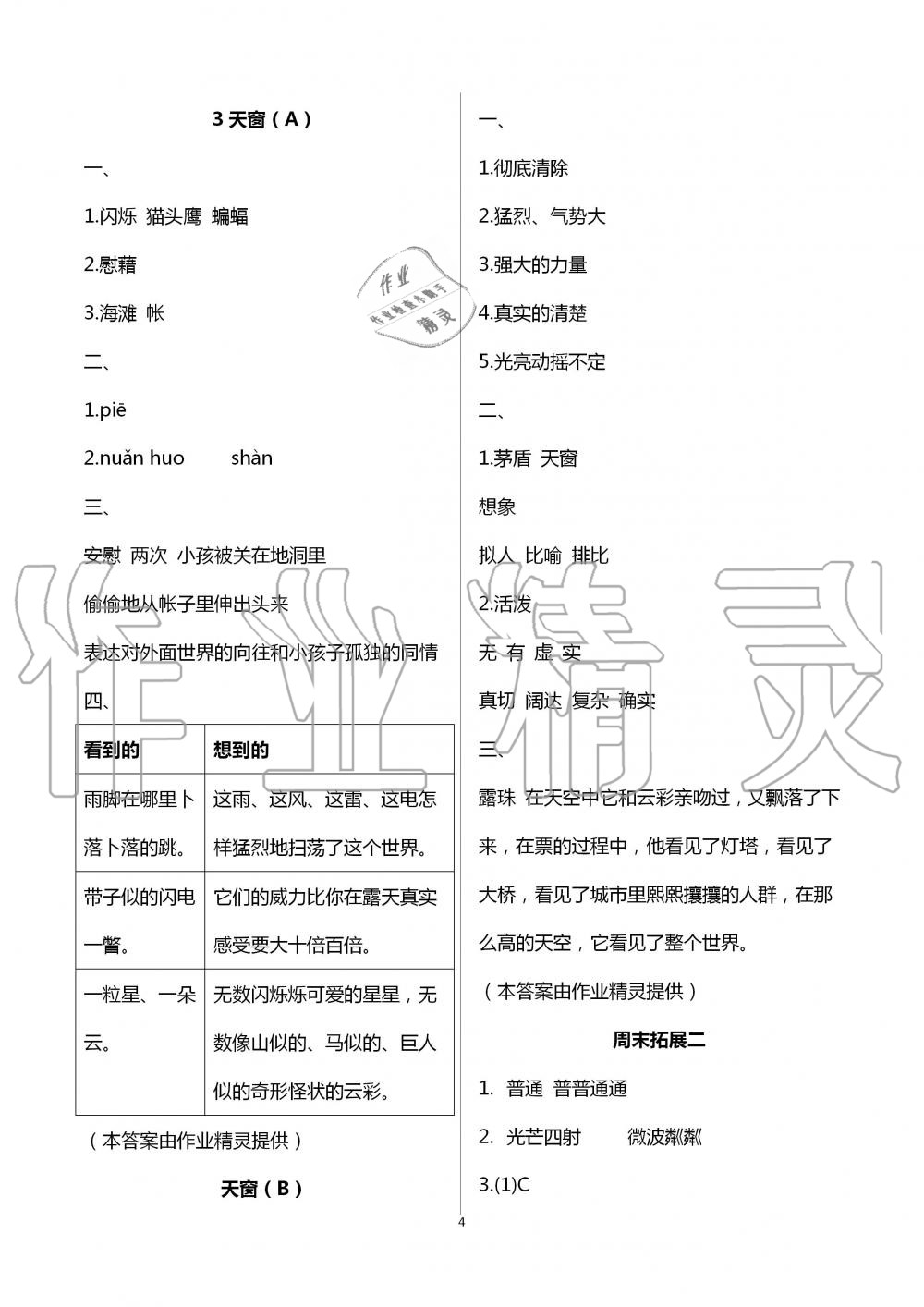 2020年陽光互動綠色成長空間四年級語文下冊人教版 第4頁