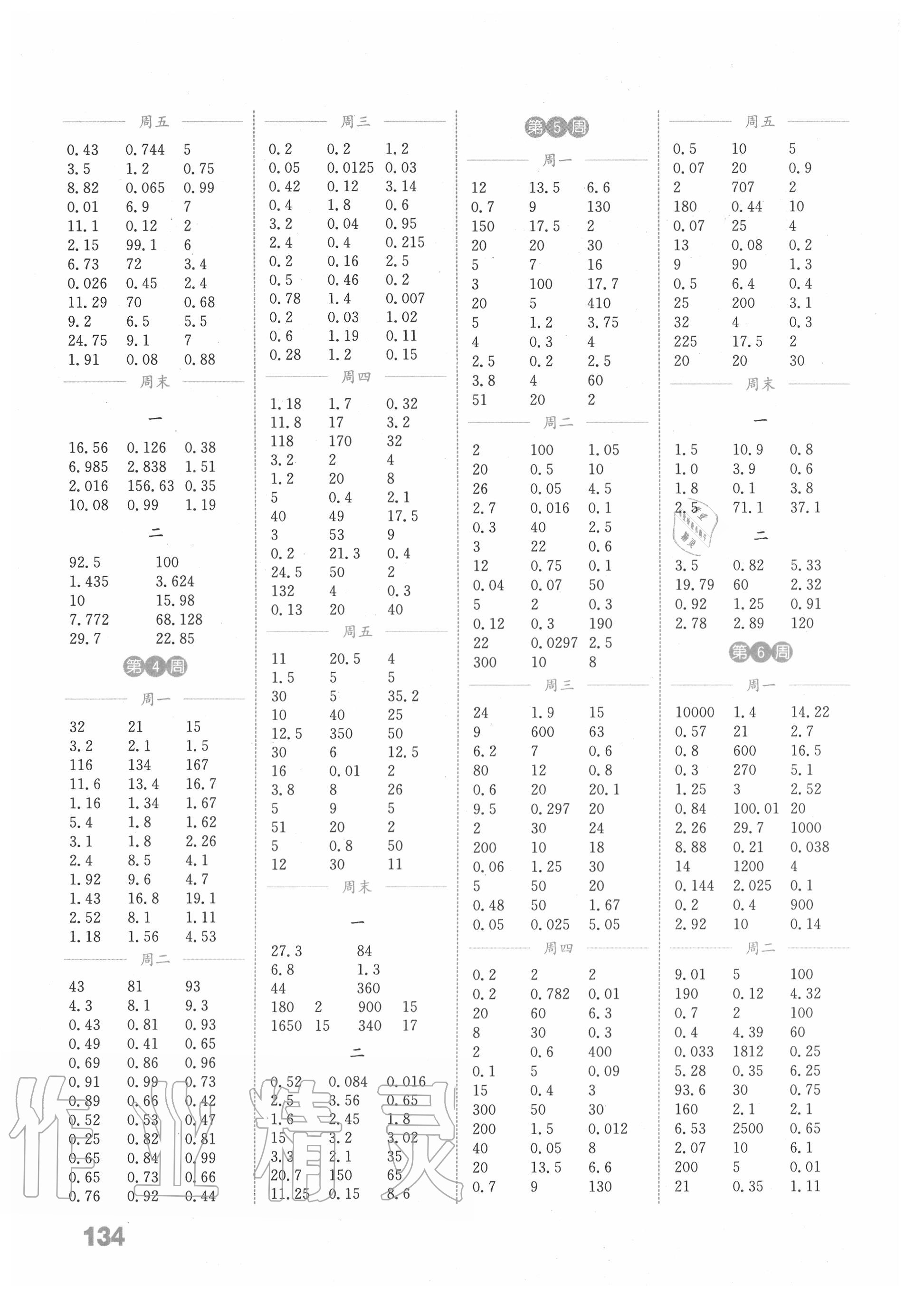 2020年通城學(xué)典小學(xué)數(shù)學(xué)計算能手五年級上冊人教版 第2頁