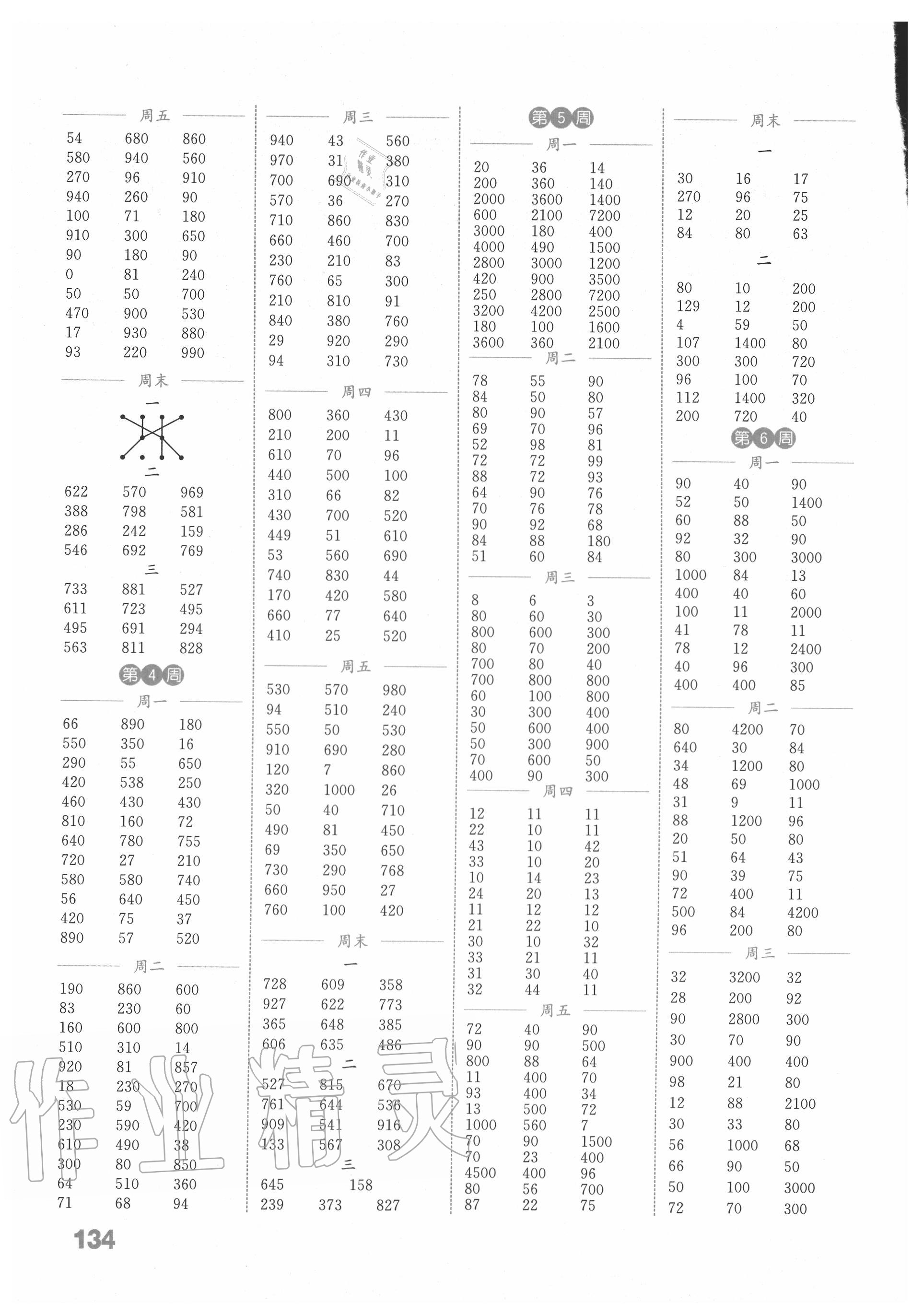 2020年通城学典小学数学计算能手三年级上册北师大版 第2页