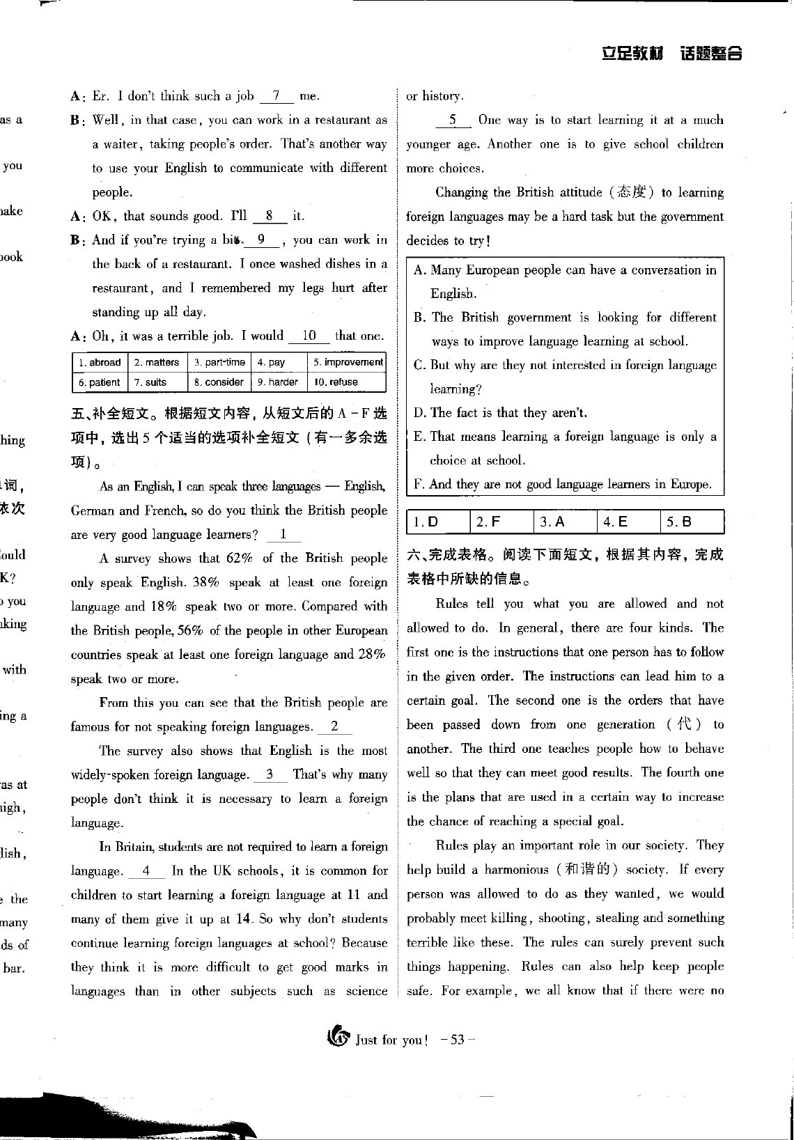 2020年优课堂给力A加英语话题复习 第34页