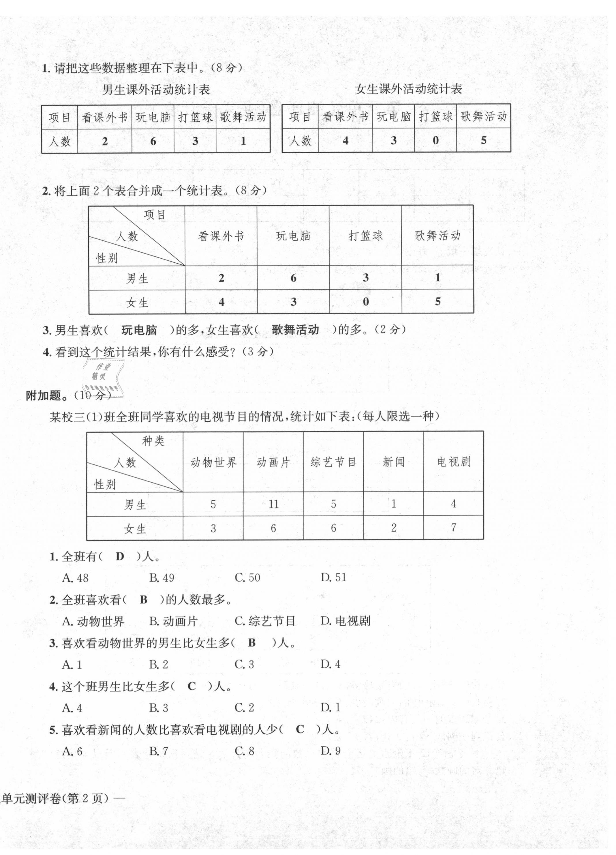 2020年學(xué)業(yè)評價測評卷三年級數(shù)學(xué)下冊人教版 第12頁