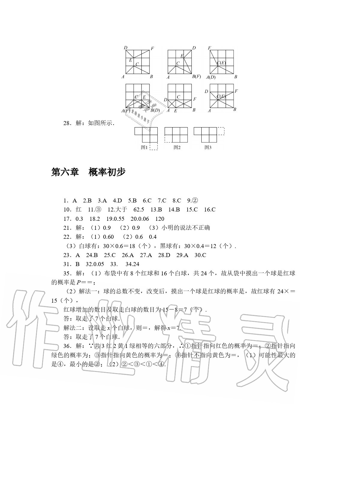 2020年春如金卷数学暑假作业本七年级 参考答案第8页