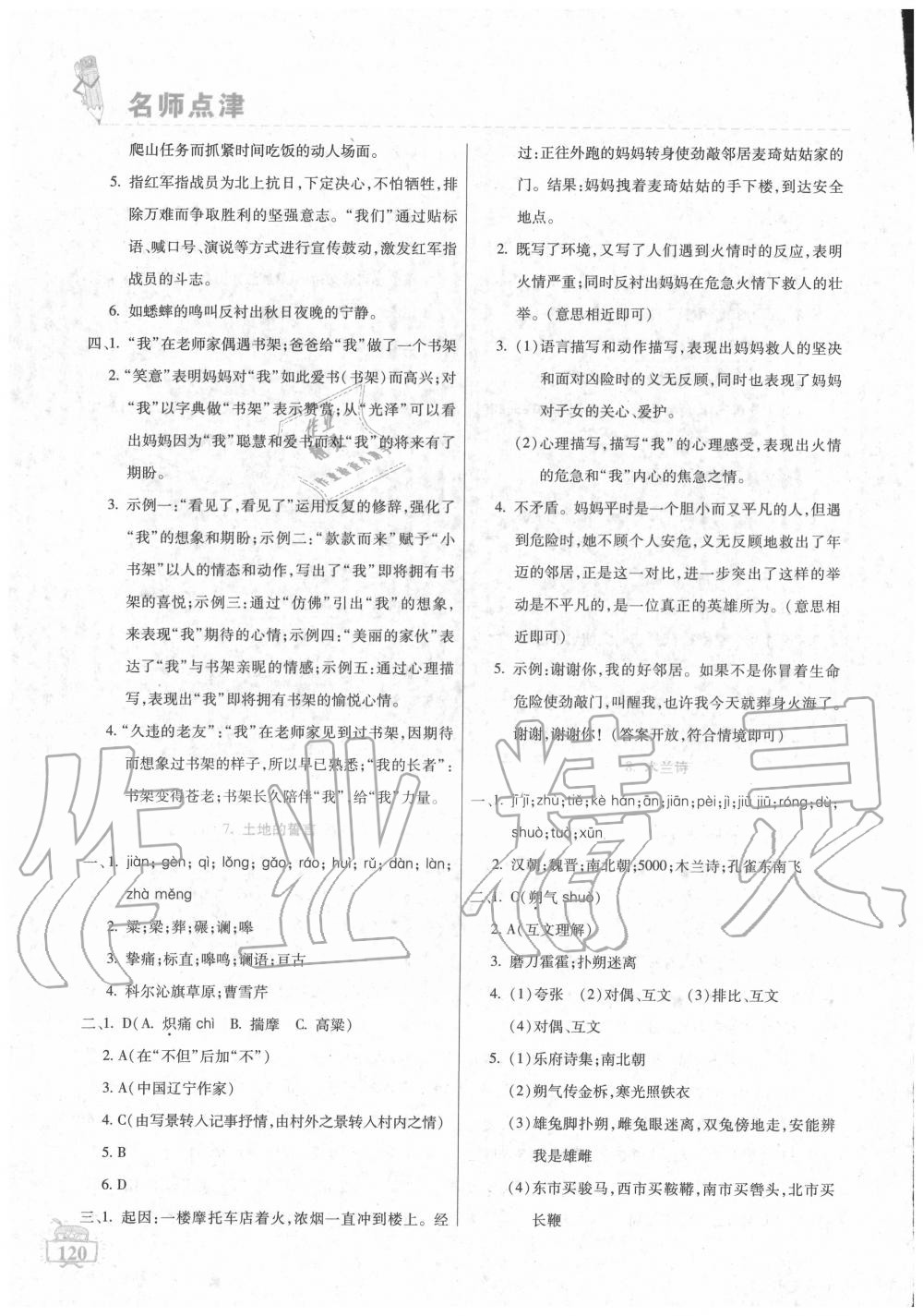 2020年名师点津七年级语文下册通用版 第4页