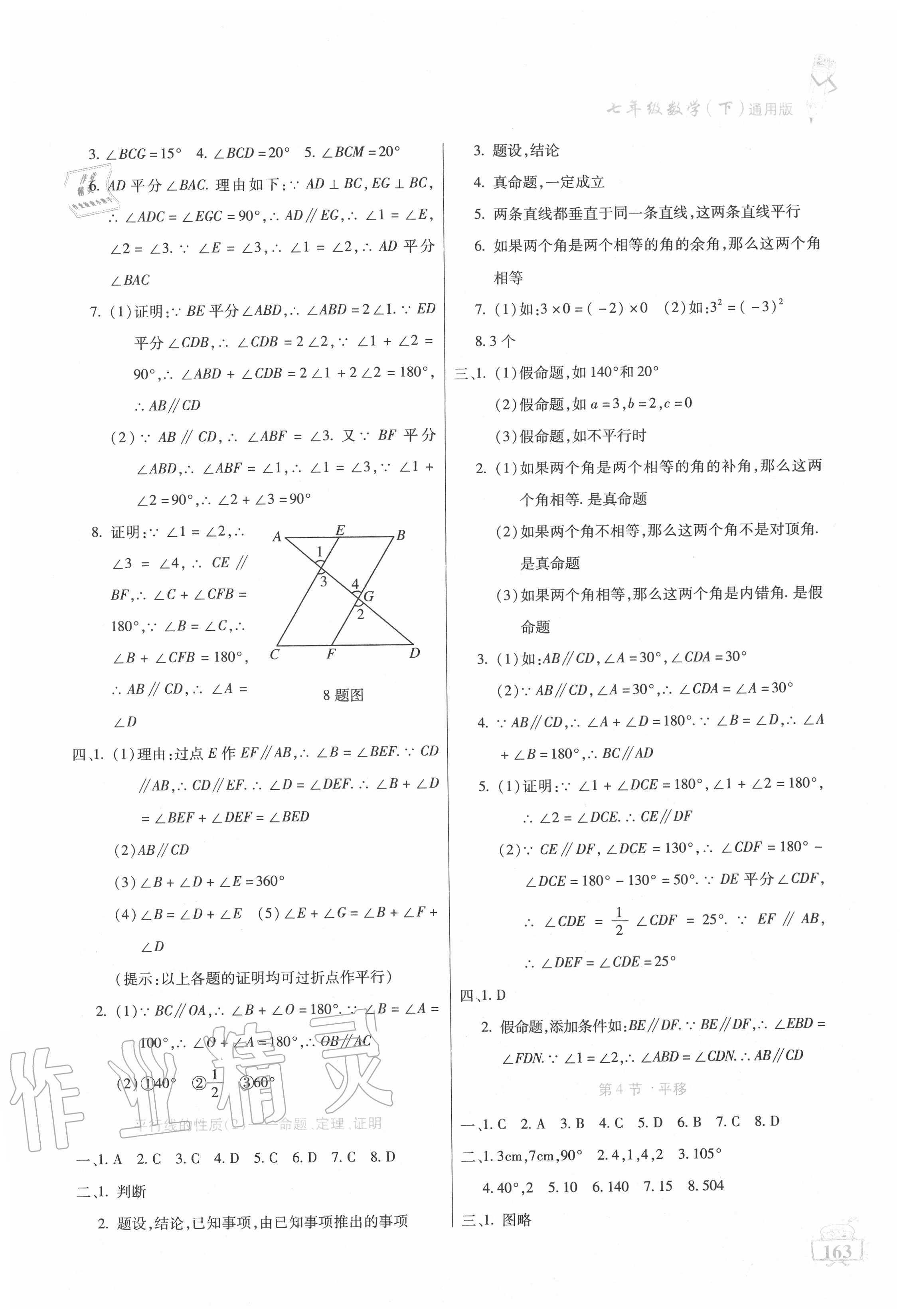 2020年名师点津七年级数学下册通用版 第3页