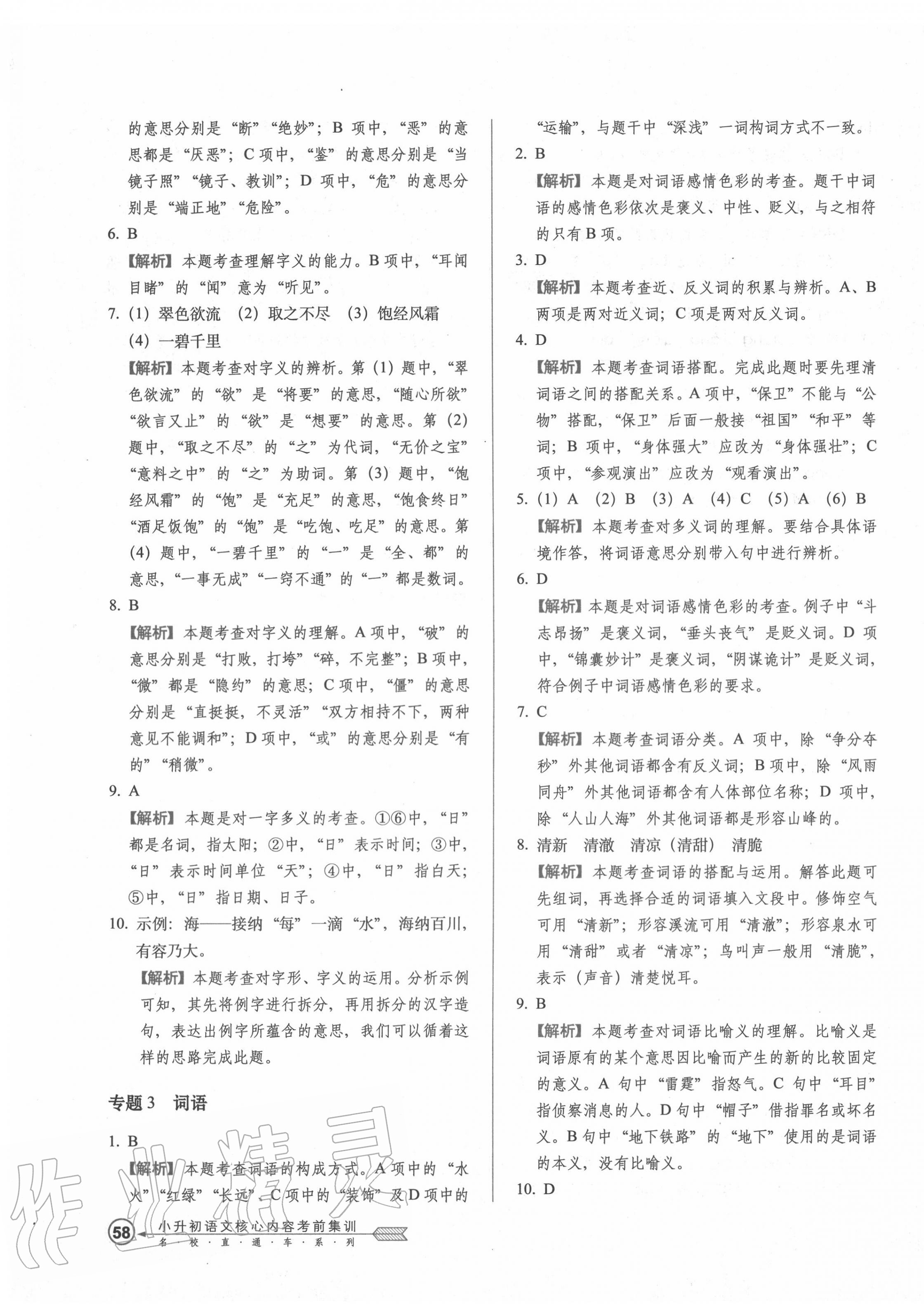 2020年小升初語文核心內(nèi)容考前集訓 第3頁