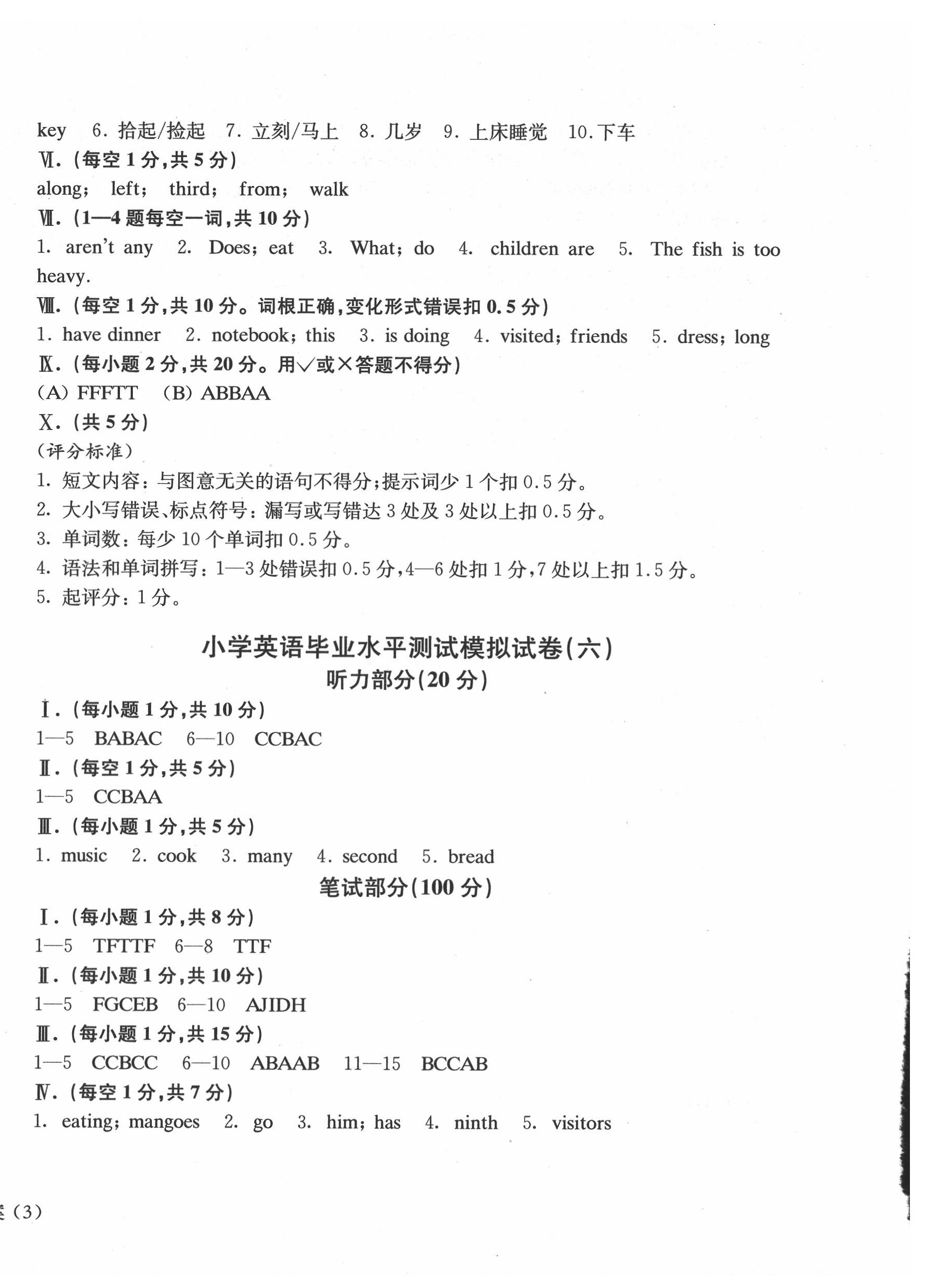 2020年小升初小學生畢業水平測試模擬卷英語 第6頁