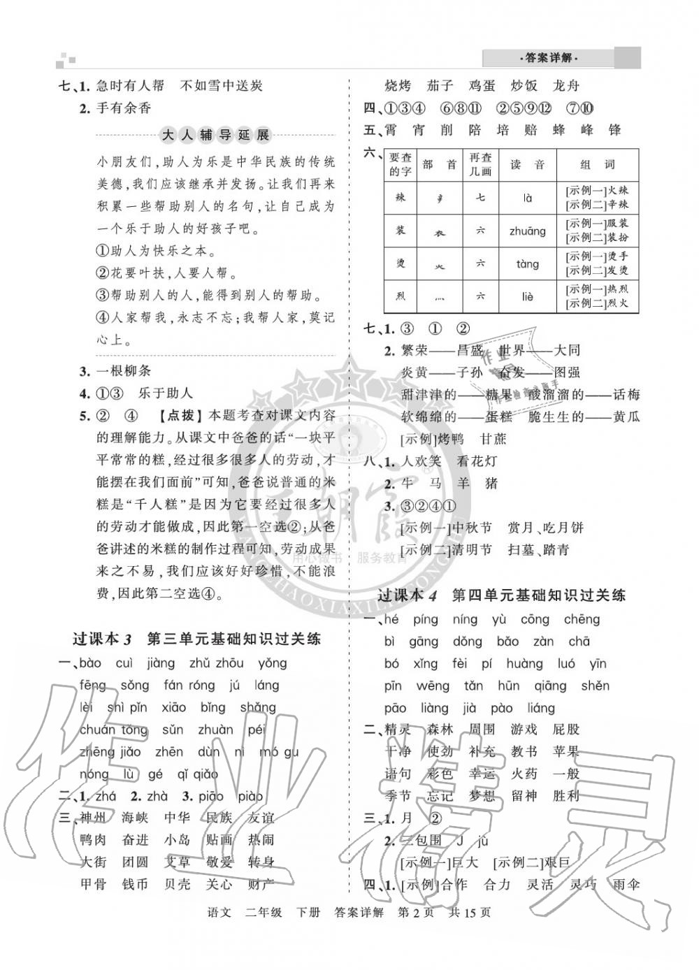 2020年王朝霞期末真題精編二年級(jí)語(yǔ)文下冊(cè)人教版南陽(yáng)專(zhuān)版 參考答案第2頁(yè)