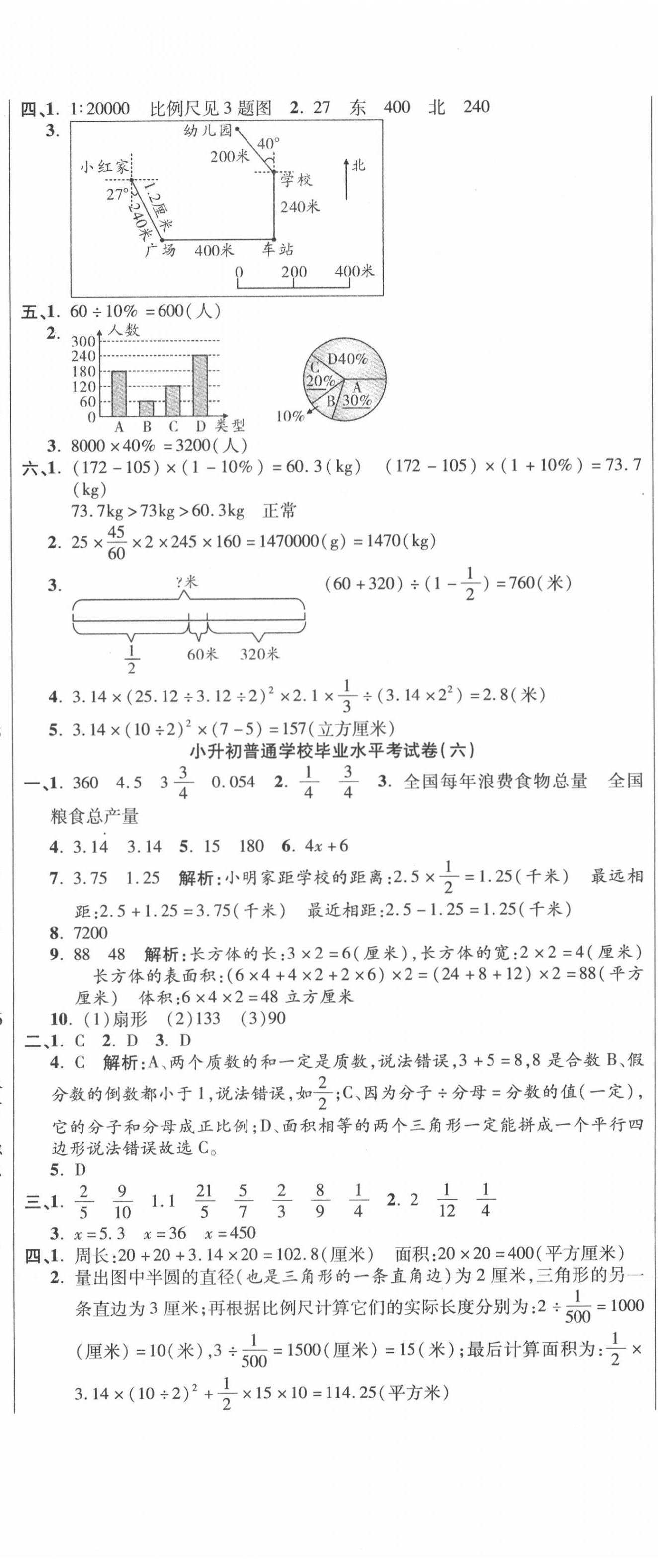 2020年名師小學(xué)畢業(yè)模擬卷數(shù)學(xué)人教版 第5頁