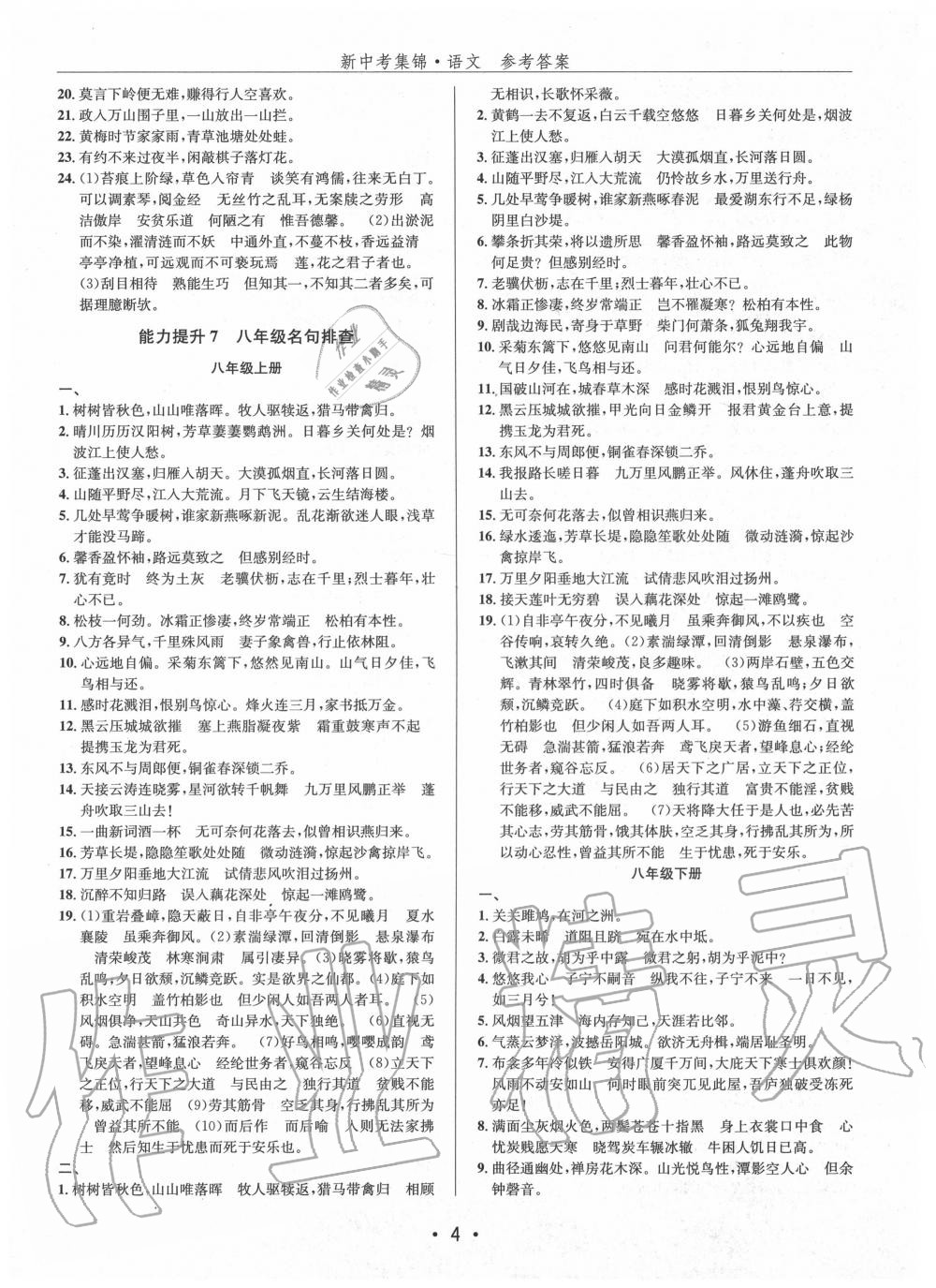 2020年新中考集錦全程復(fù)習(xí)訓(xùn)練語文 第4頁