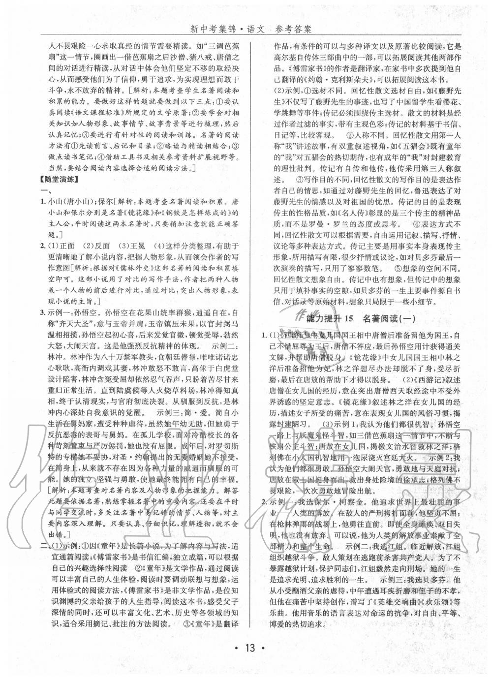 2020年新中考集錦全程復(fù)習(xí)訓(xùn)練語文 第13頁