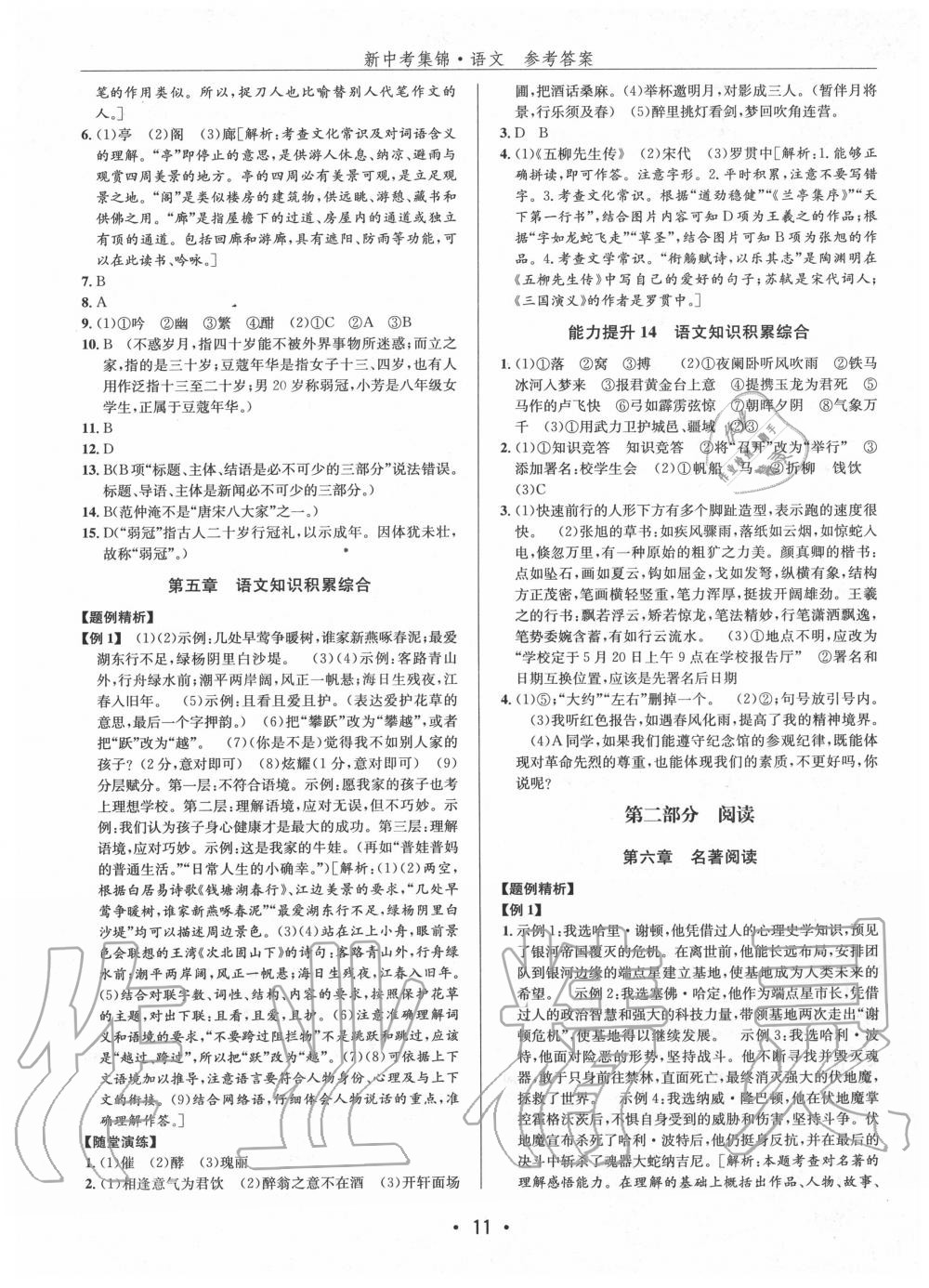 2020年新中考集錦全程復習訓練語文 第11頁