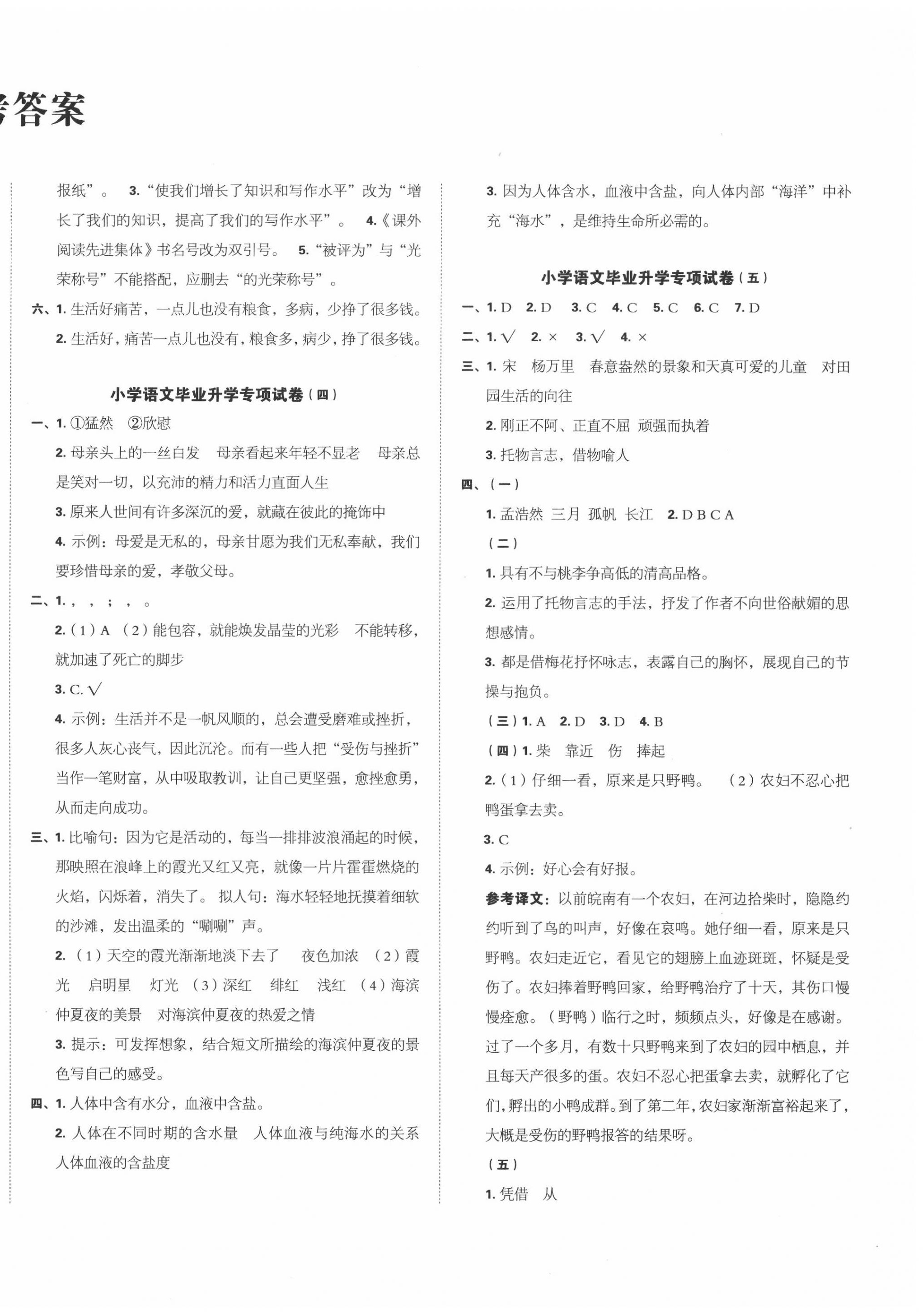 2020年名校冲刺小升初模拟试卷语文 第2页