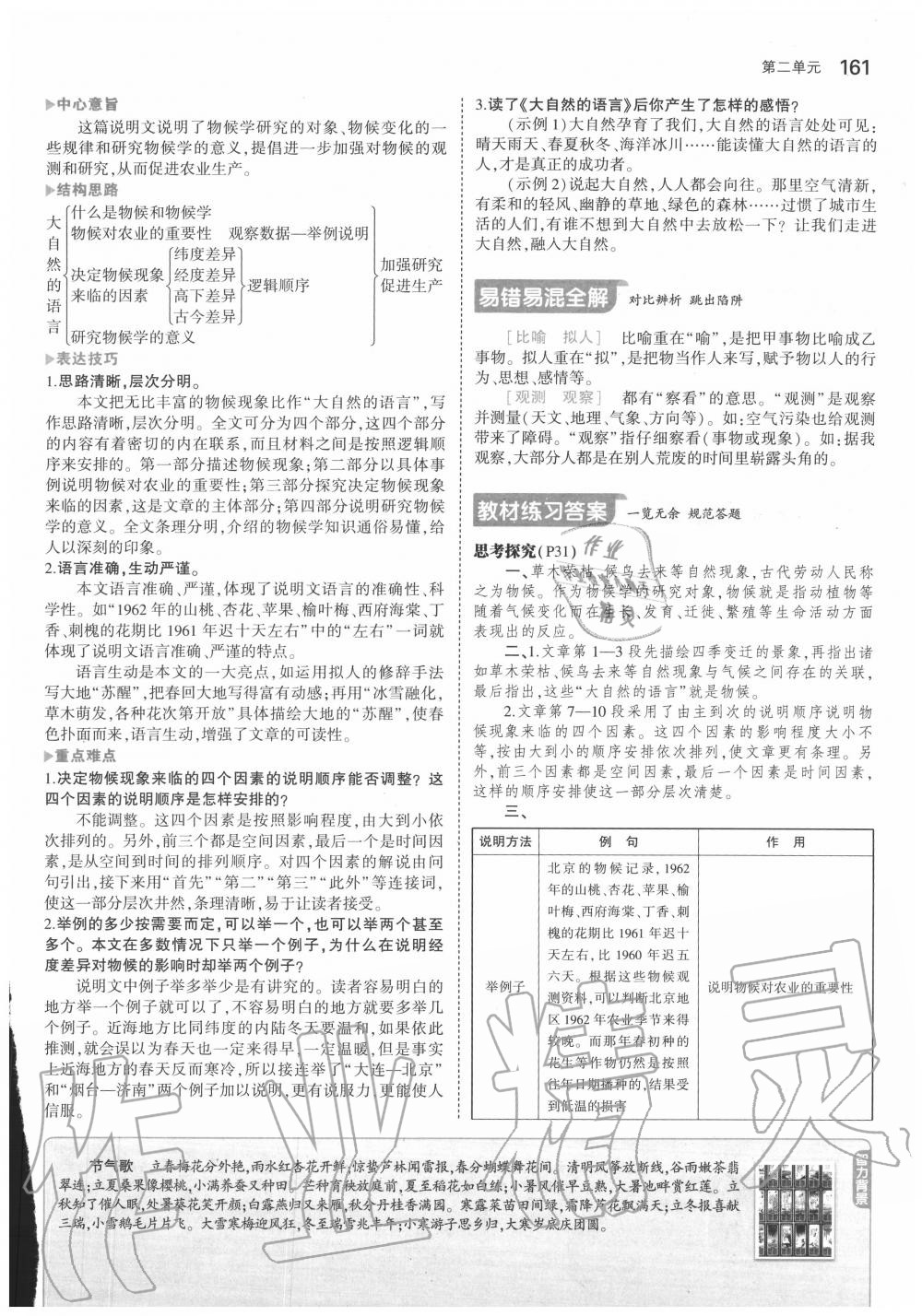 2020年教材課本八年級語文下冊人教版五四制 參考答案第11頁