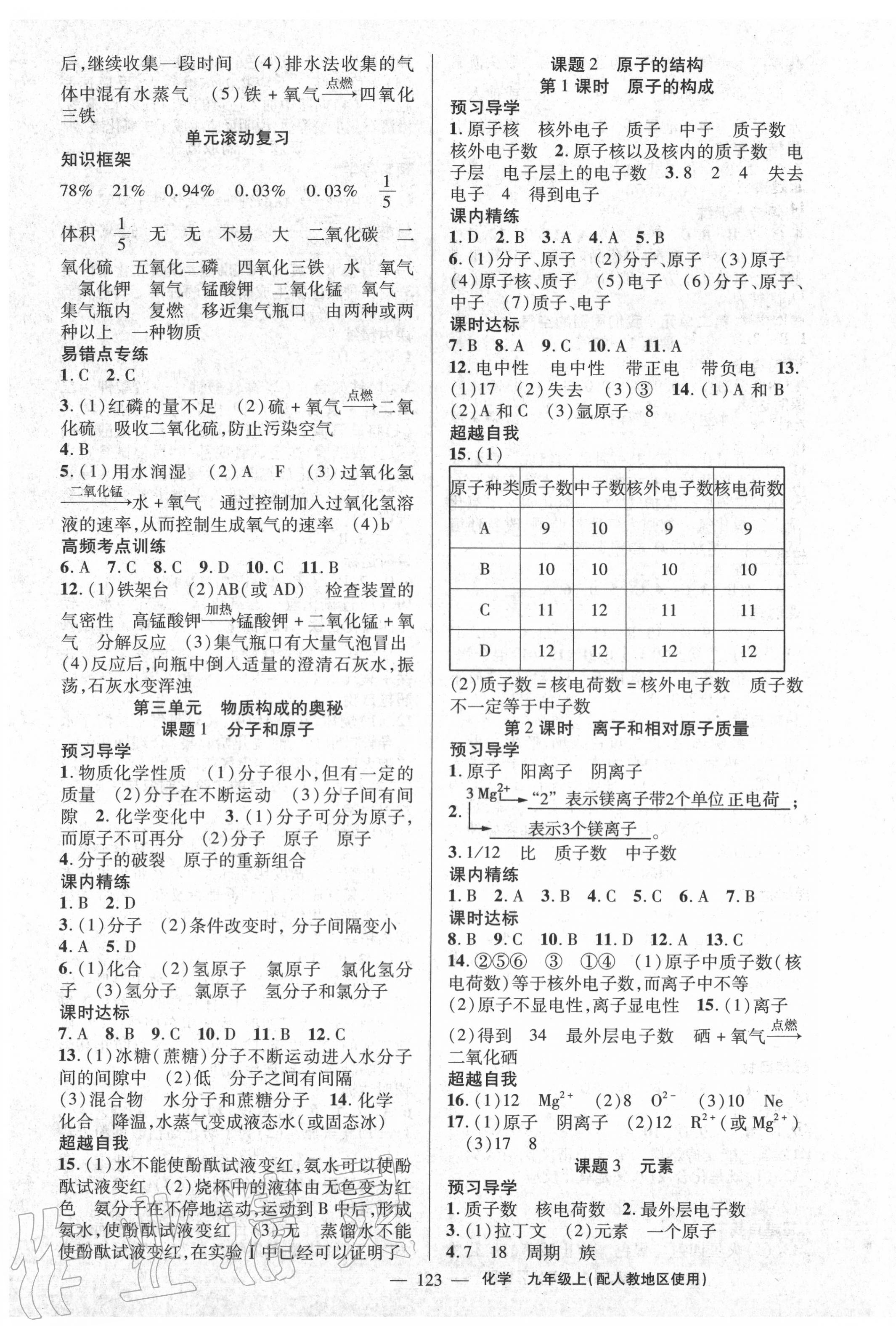 2020年黃岡金牌之路練闖考九年級化學(xué)上冊人教版 第3頁