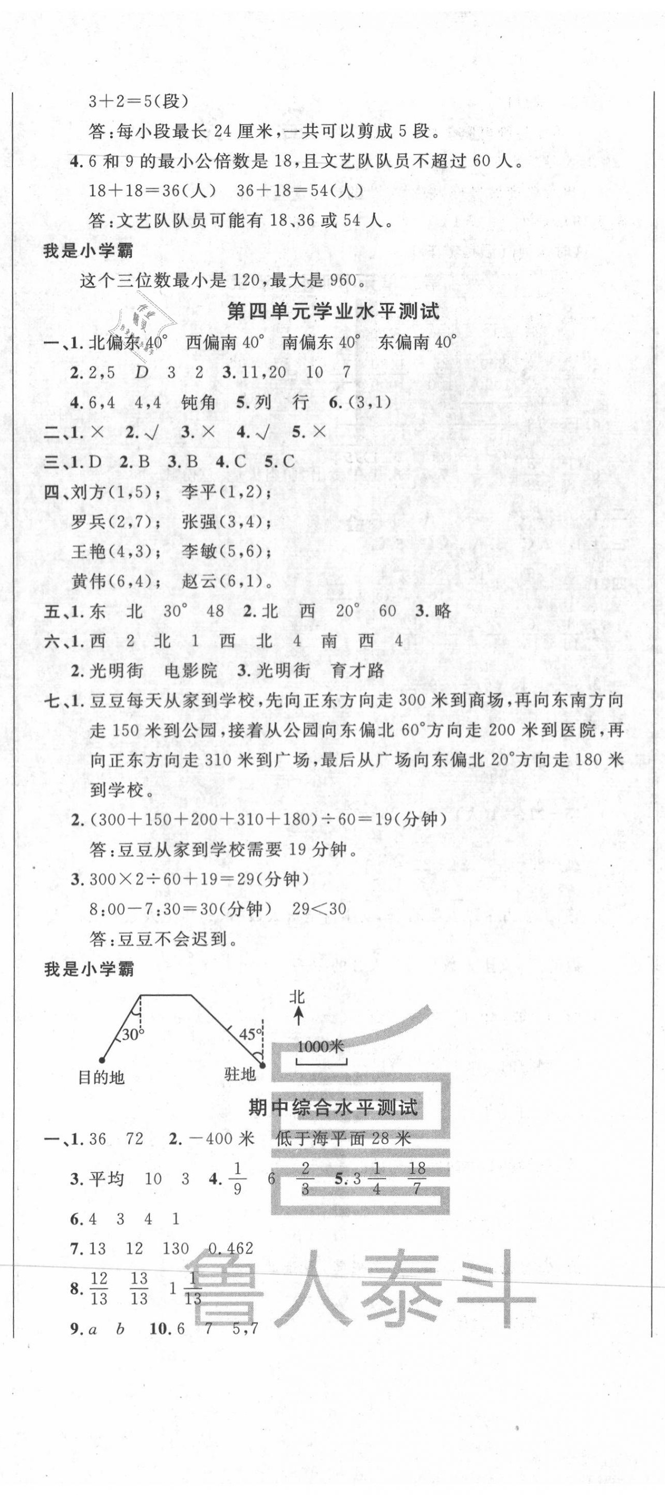 2020年一卷通新課堂單元測試卷五年級數(shù)學(xué)下冊青島版 第5頁