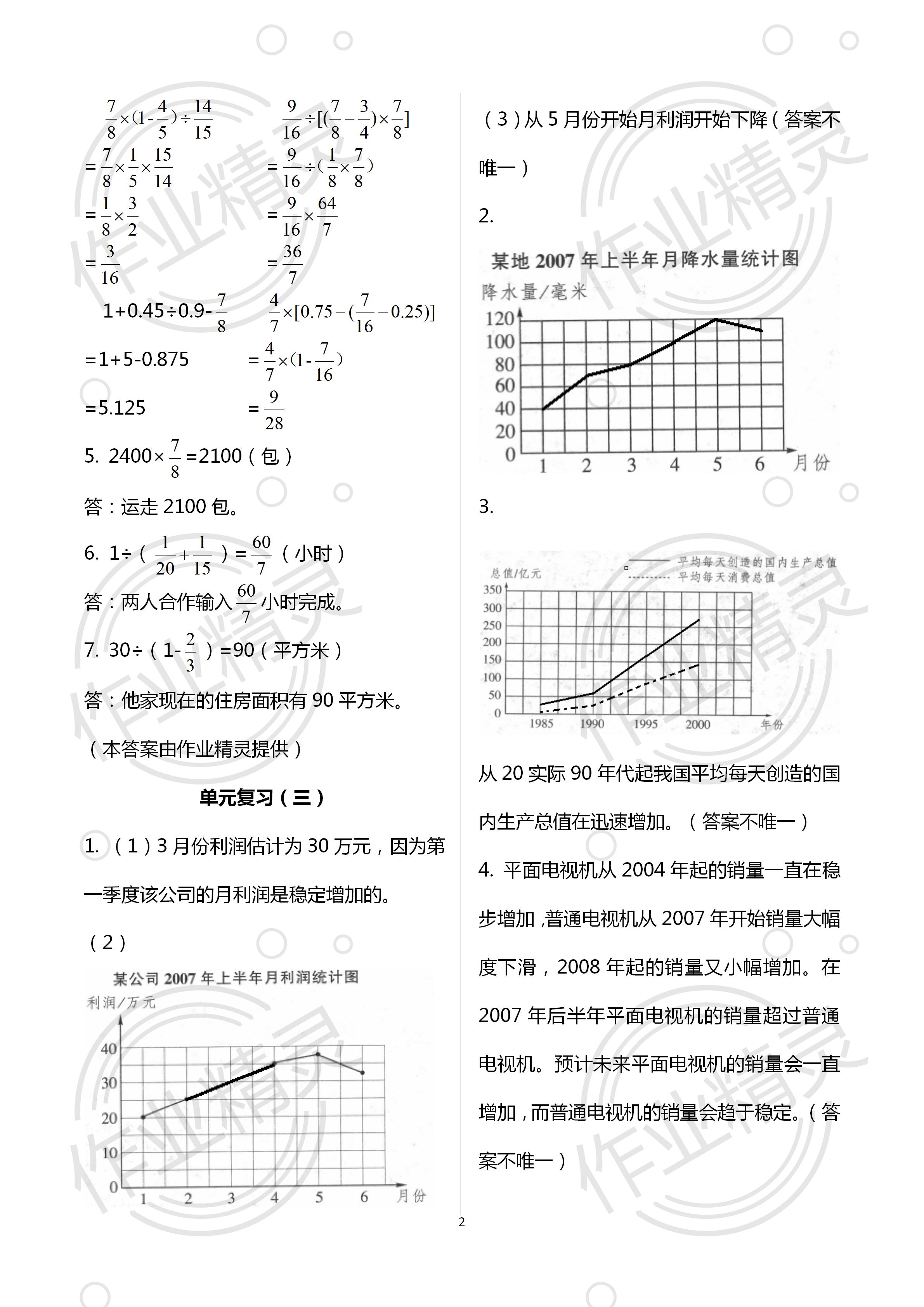 2020年單元期末綜合卷五年級數(shù)學(xué)下冊浙教版 第2頁