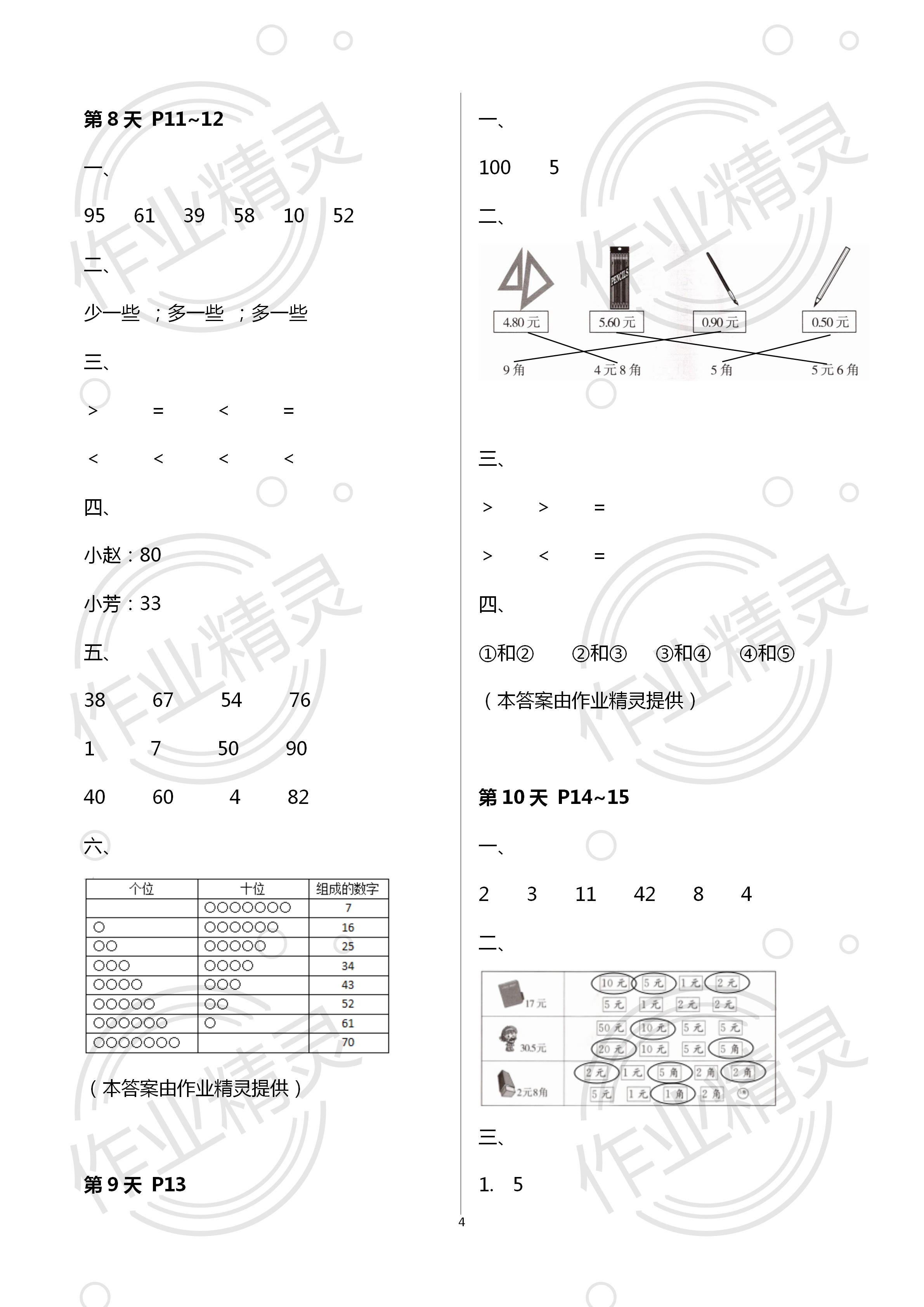 2020年藍天教育暑假新時空中國和平出版社一年級數(shù)學 第4頁