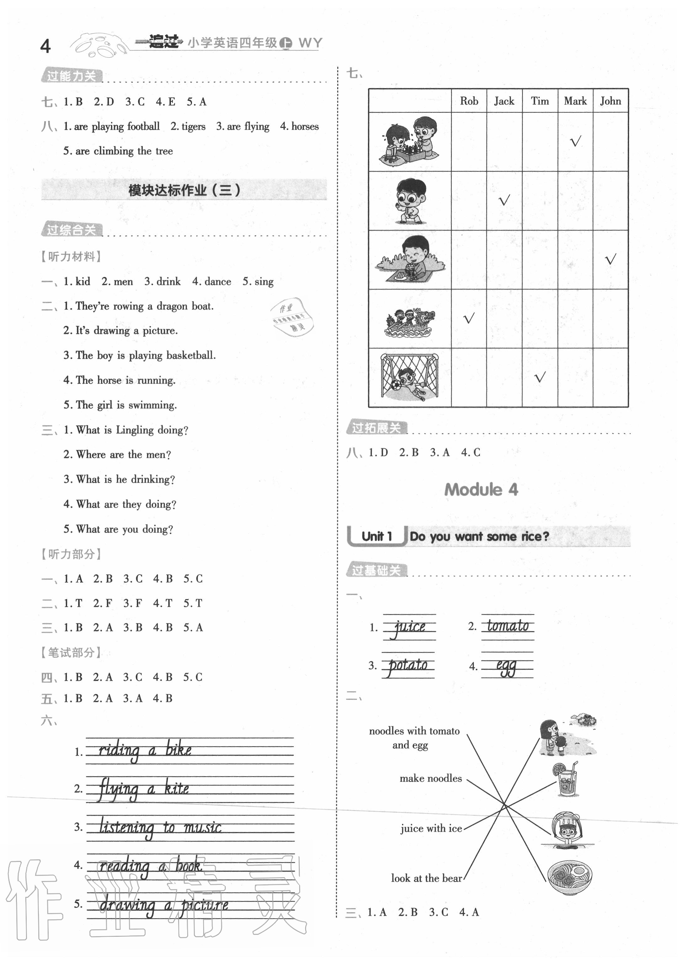 2020年一遍過小學(xué)英語四年級上冊外研版 第4頁