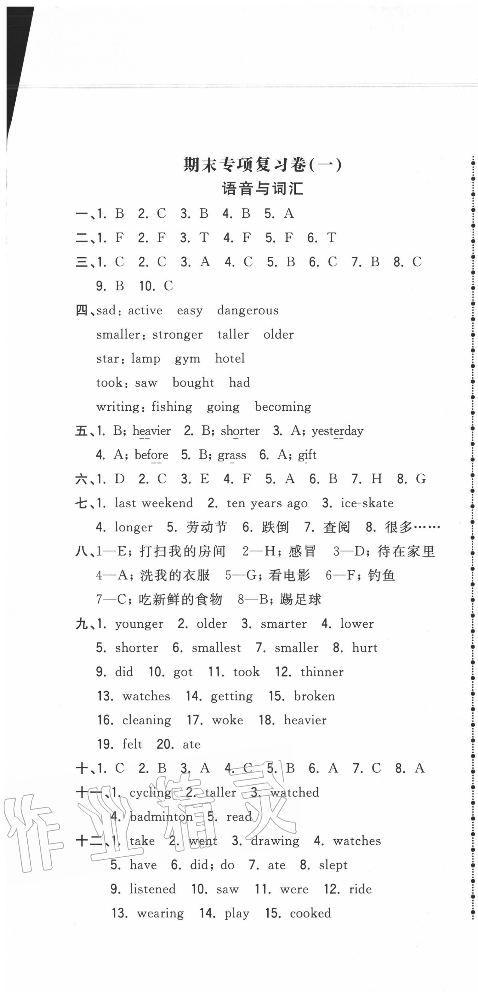 2020年奪冠沖刺卷六年級(jí)英語下冊(cè)人教版濟(jì)寧專版 第1頁