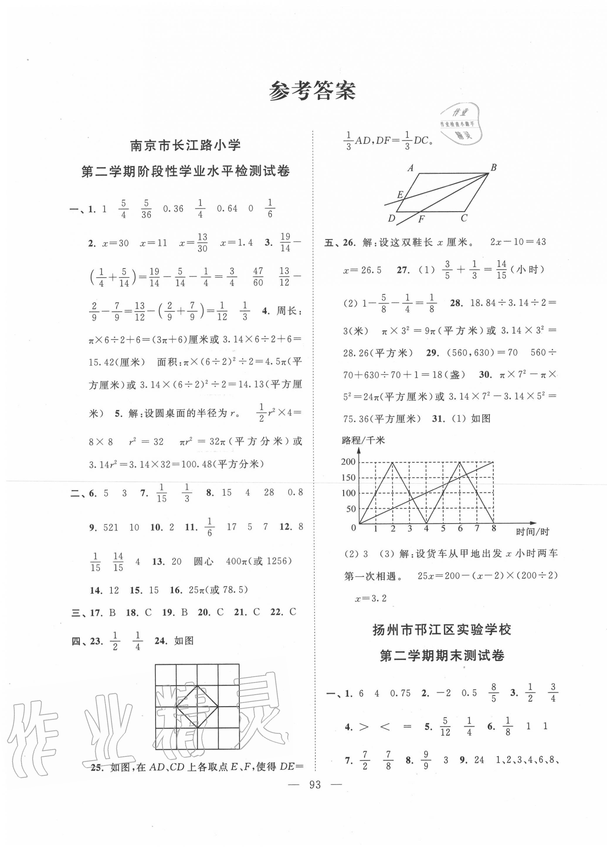 2020年超能學(xué)典各地期末試卷精選五年級(jí)數(shù)學(xué)下冊(cè)江蘇版 第1頁