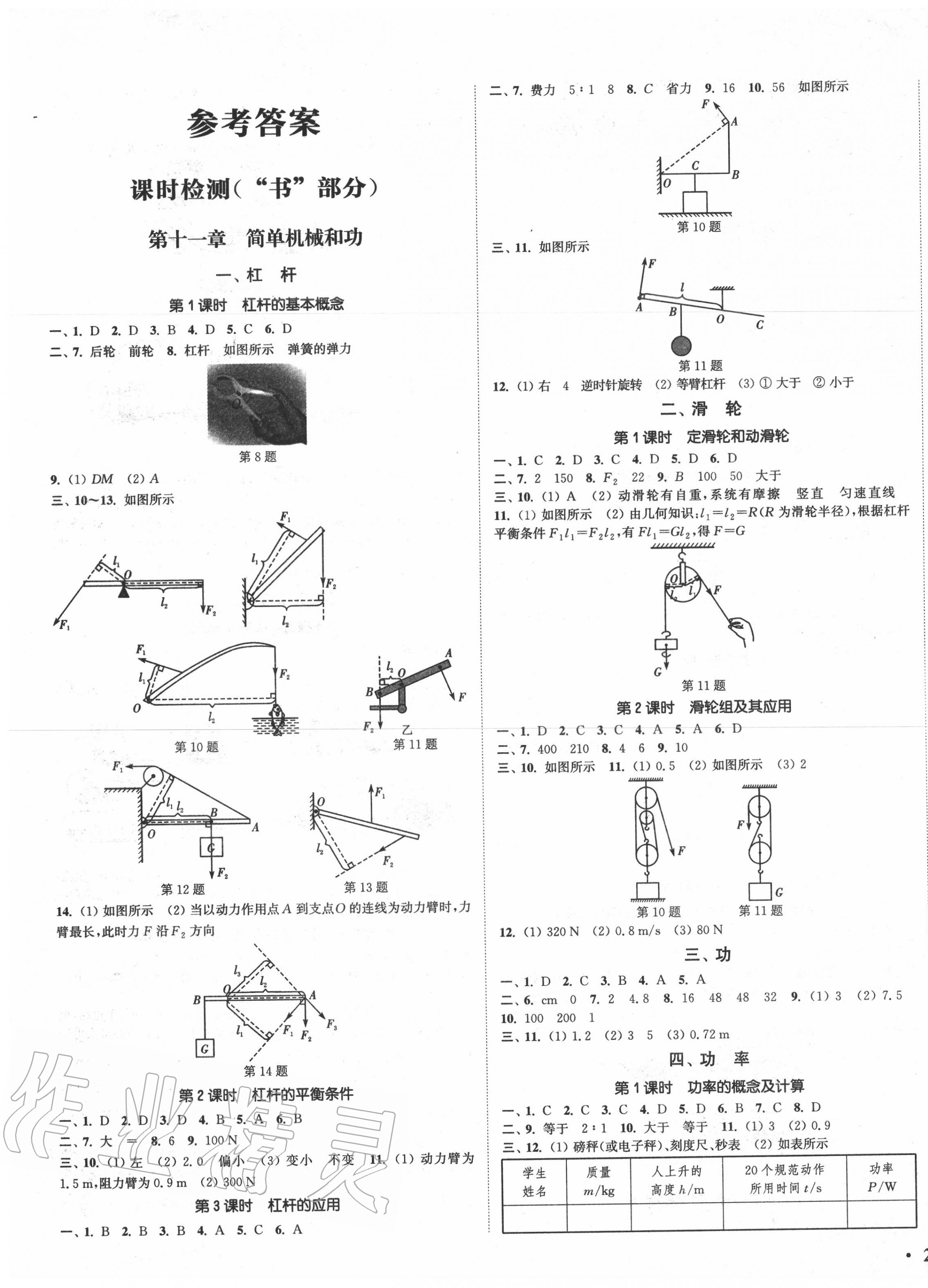 2020年通城学典活页检测九年级物理上册苏科版 第1页