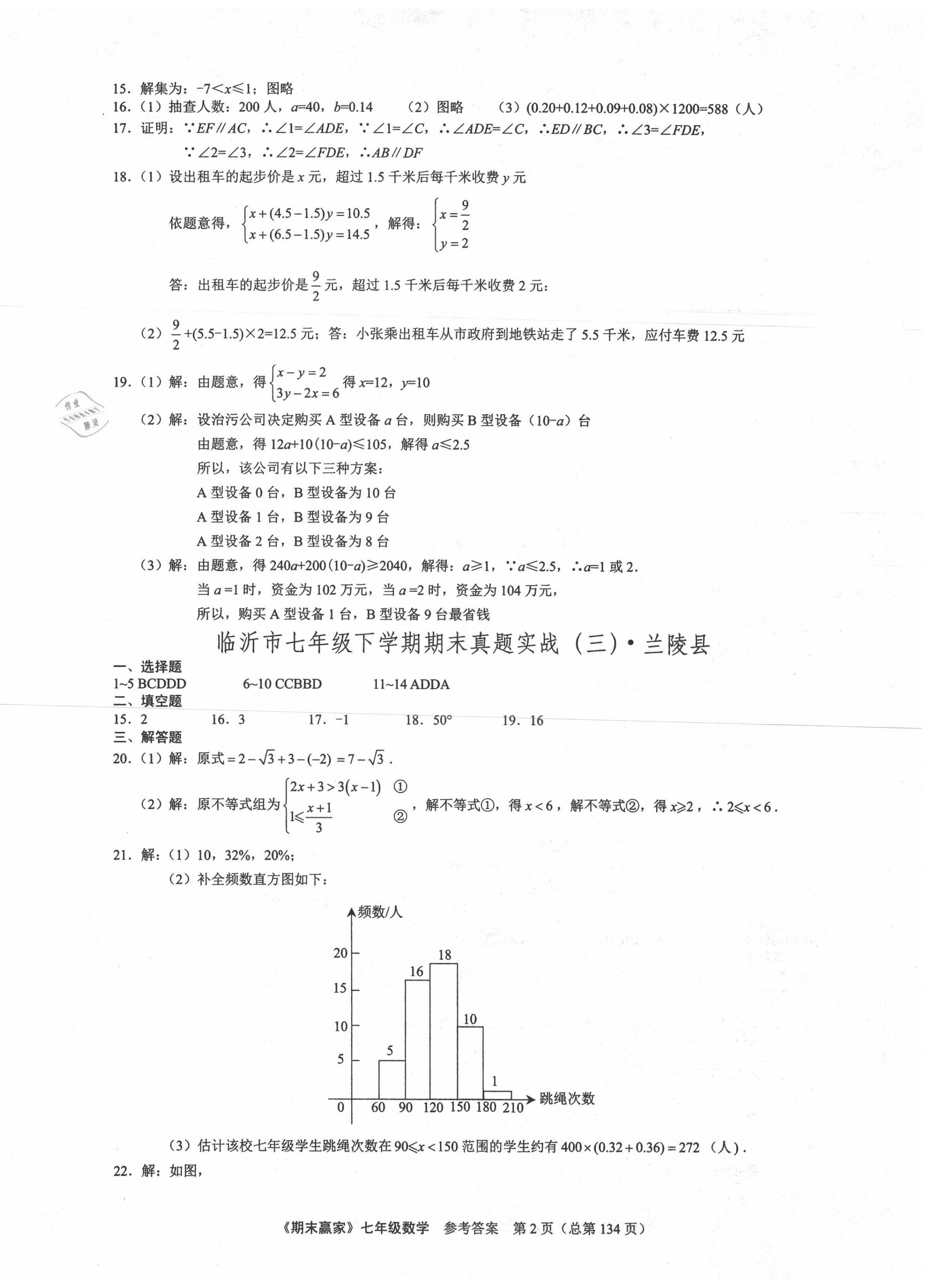 2020年期末赢家七年级数学下册人教版临沂专用 第2页