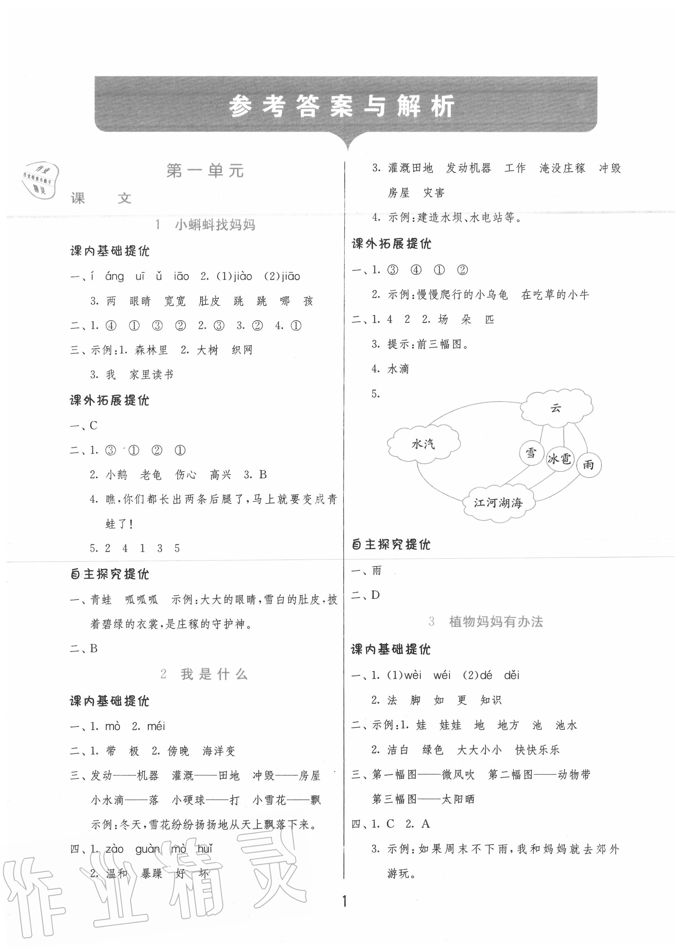 2020年实验班提优训练二年级语文上册人教版 第1页