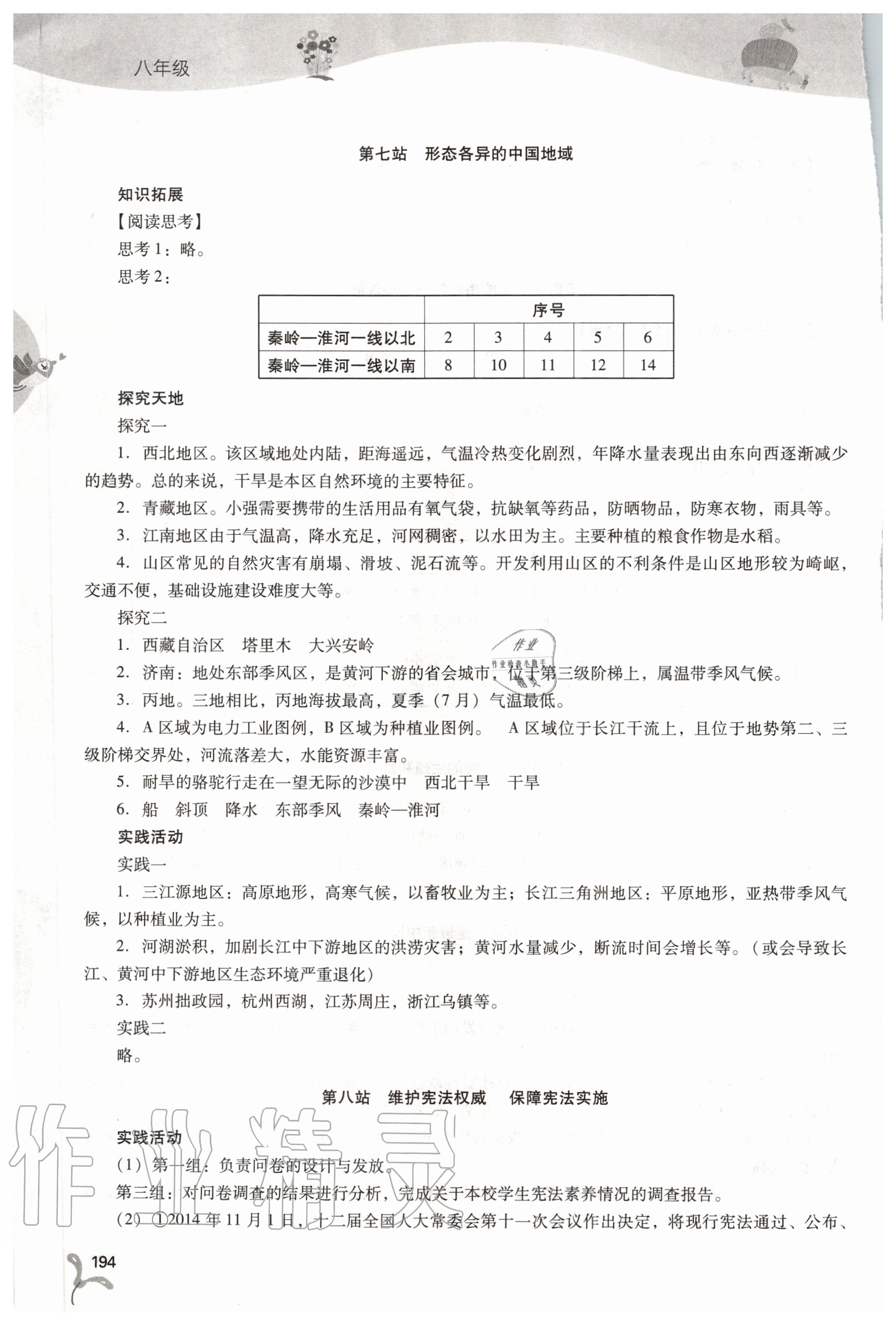 2020年新課程暑假作業(yè)本八年級綜合C版山西教育出版社 第4頁