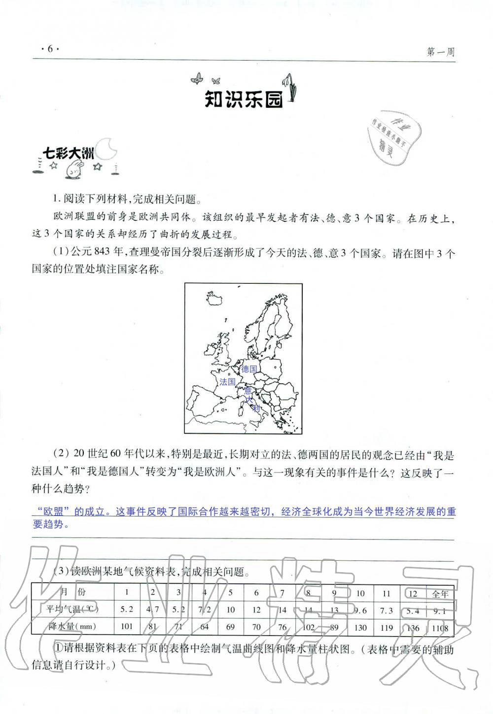 2020年暑假生活指导七年级鲁教版六三制青岛出版社 第6页