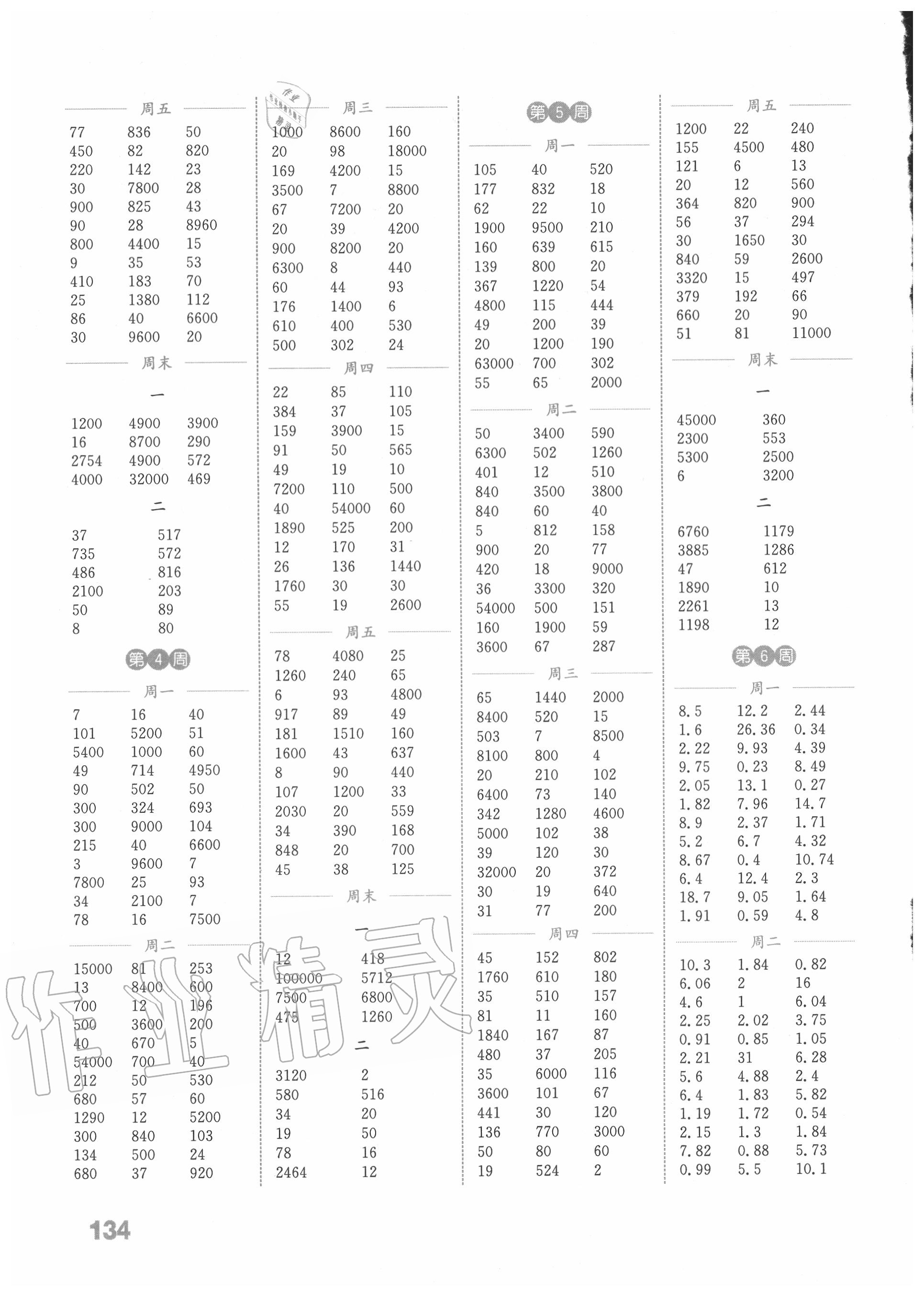 2020年通城學(xué)典小學(xué)數(shù)學(xué)計算能手五年級上冊蘇教版 參考答案第2頁