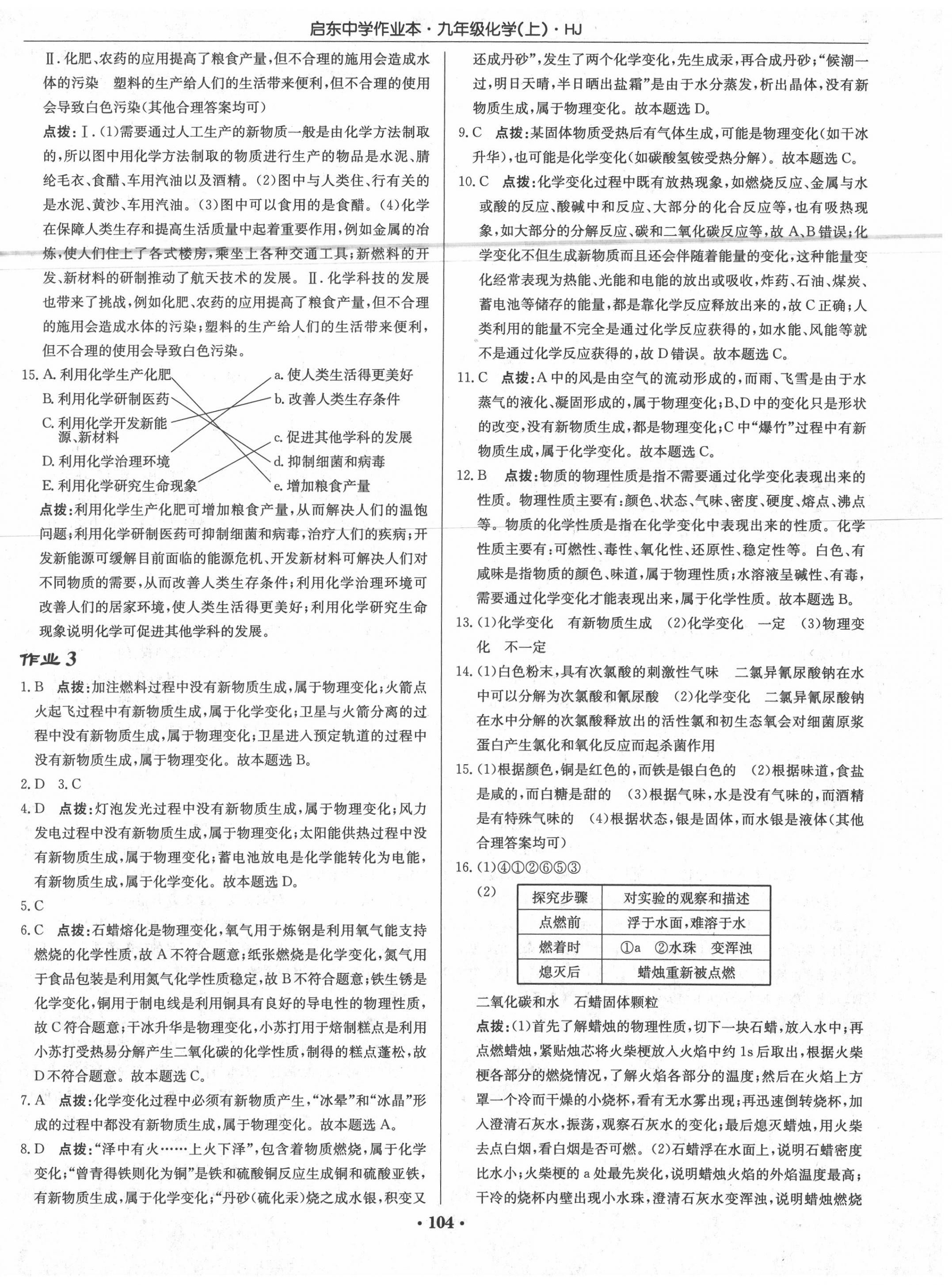 2020年啟東中學作業(yè)本九年級化學上冊滬教版 第2頁