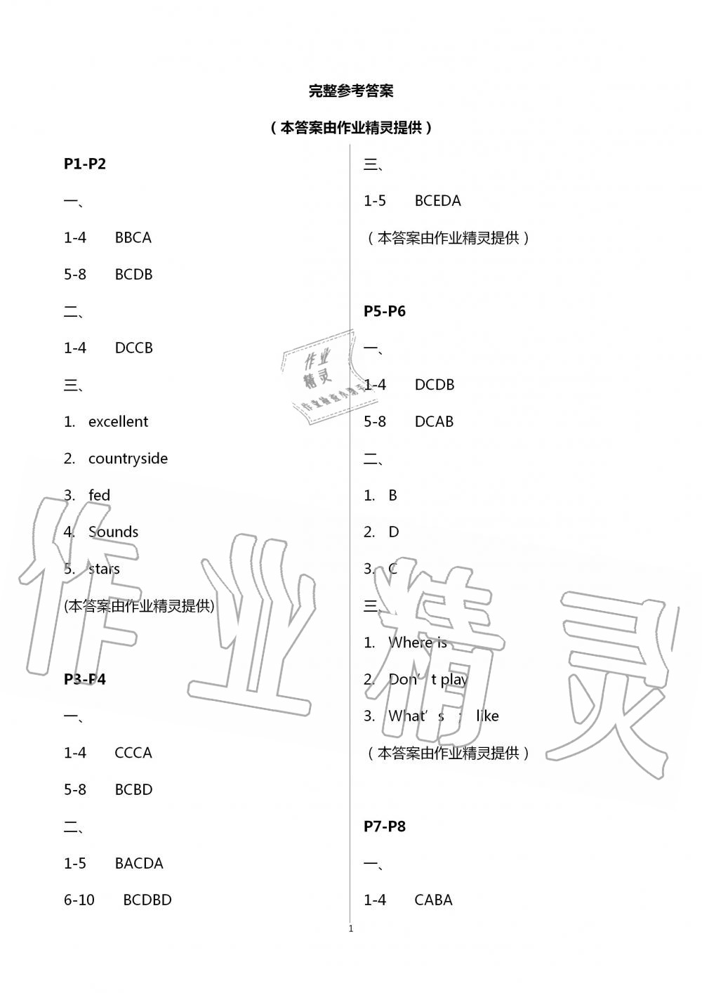 2020年暑假作业快乐的假日七年级英语 第1页