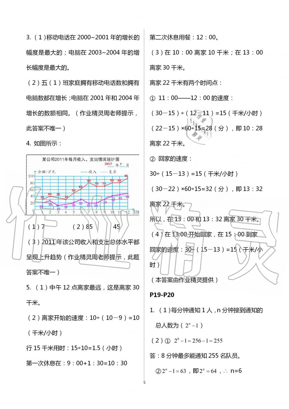 2020年暑假作业安徽少年儿童出版社五年级数学人教版 第5页