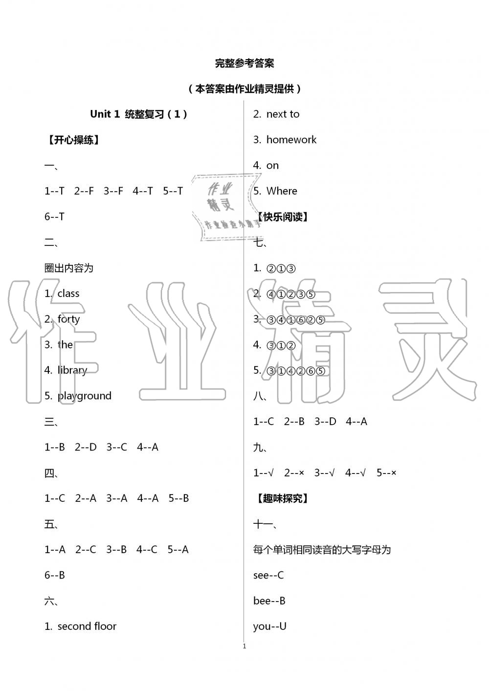 2020年智趣夏令營英語沙龍四年級通用版 第1頁