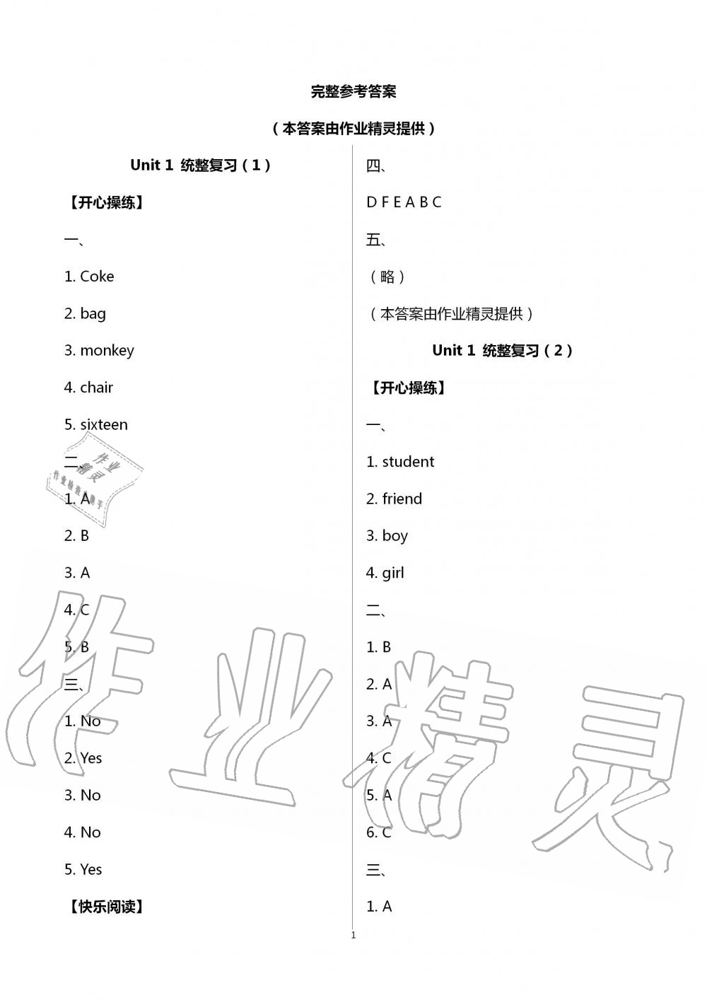 2020年智趣夏令營英語沙龍三年級通用版 第1頁